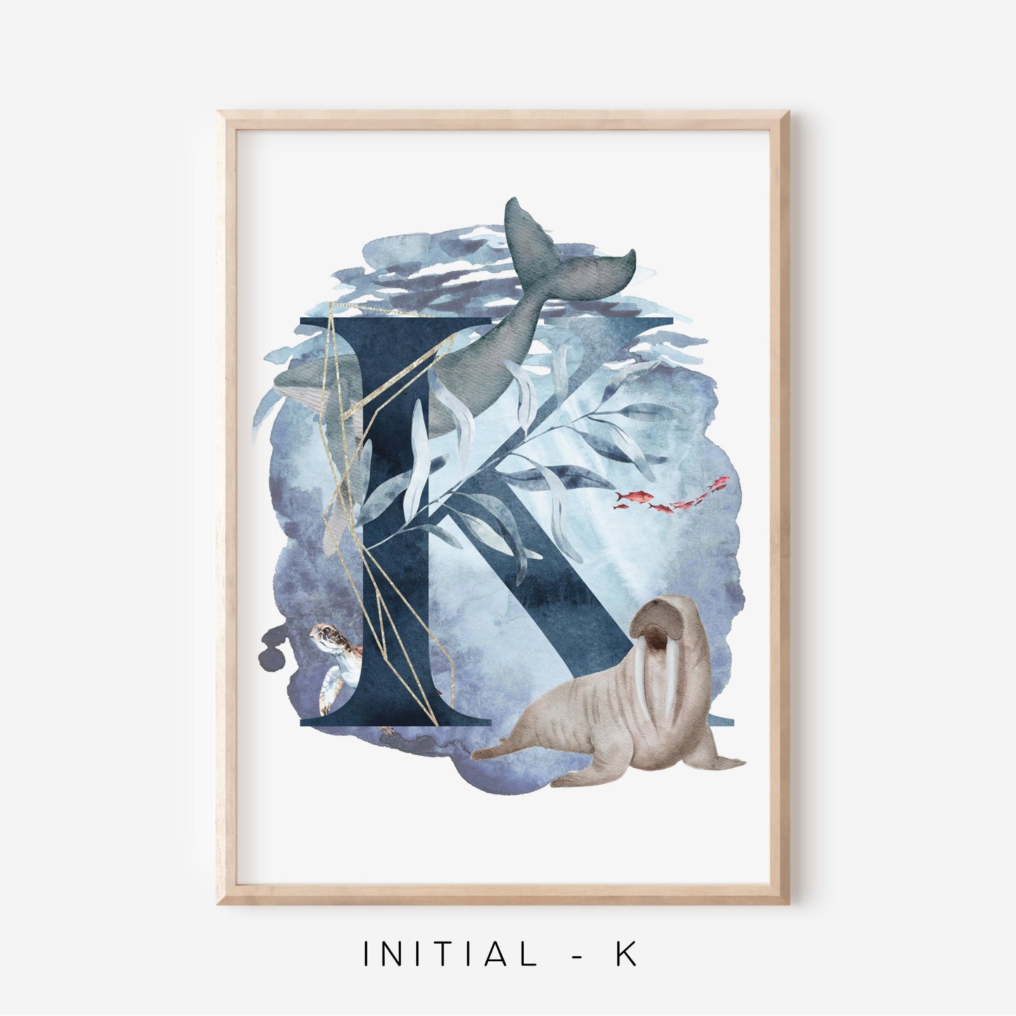 Ocean A-Z Initial | Art Print