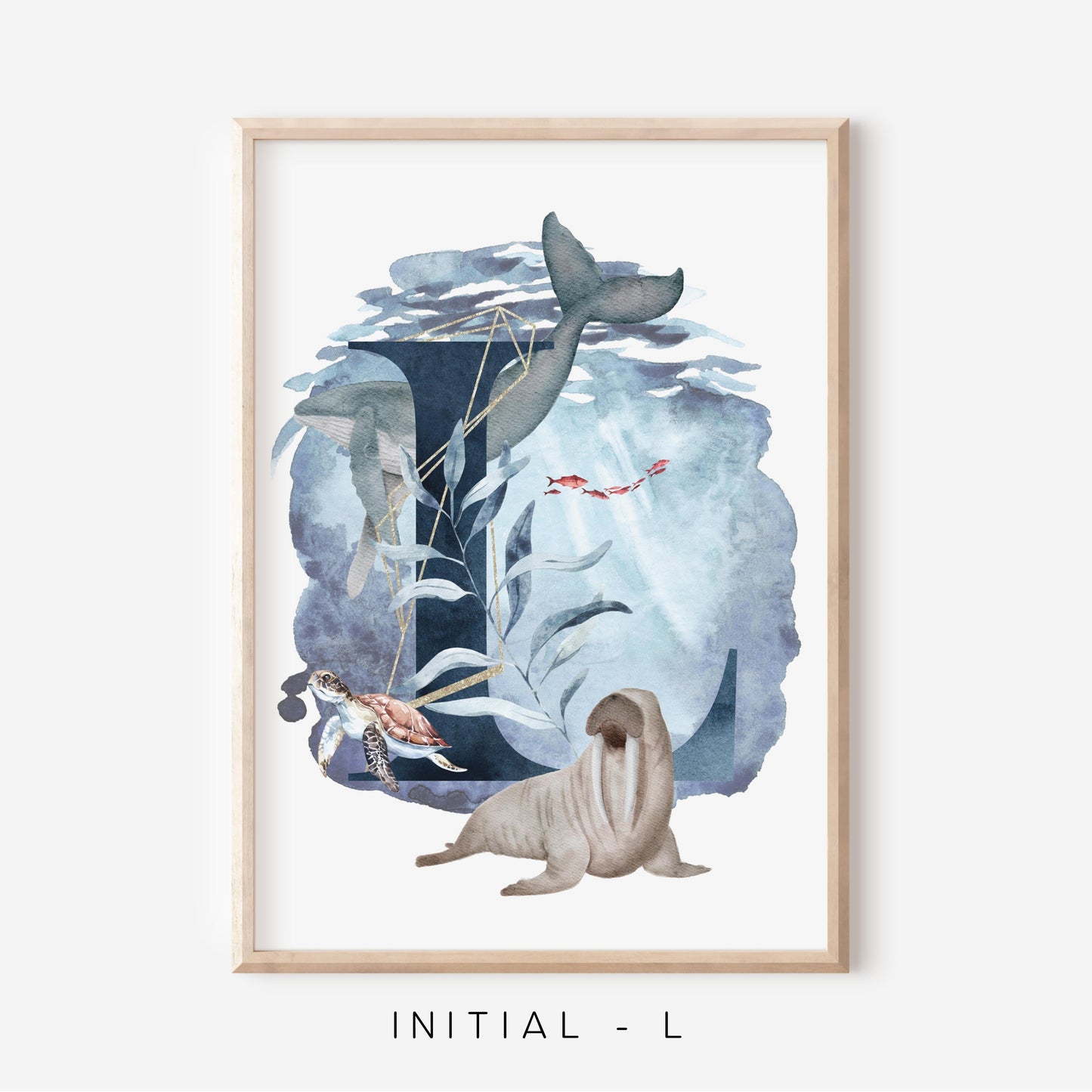 Ocean A-Z Initial | Art Print