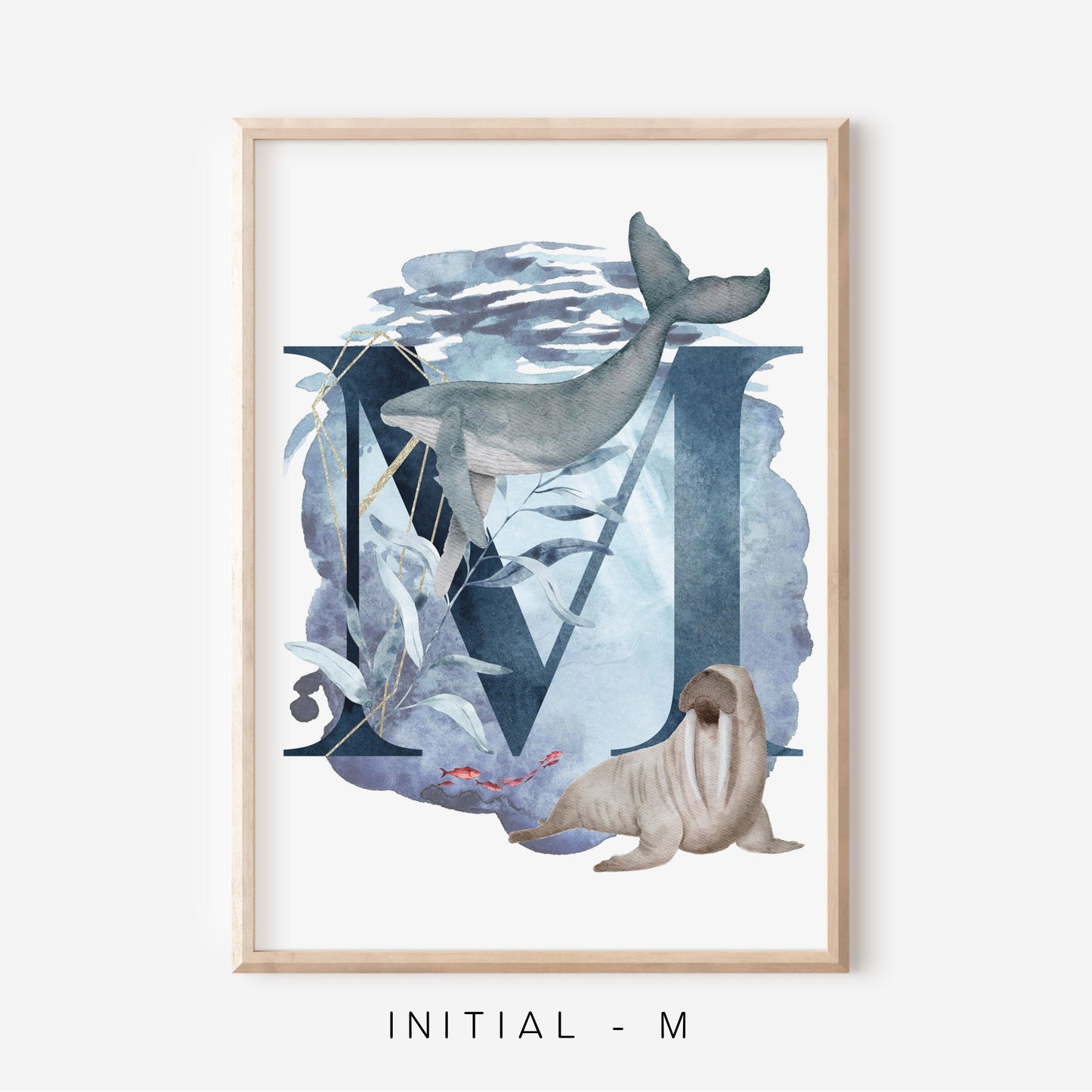 Ocean A-Z Initial | Art Print