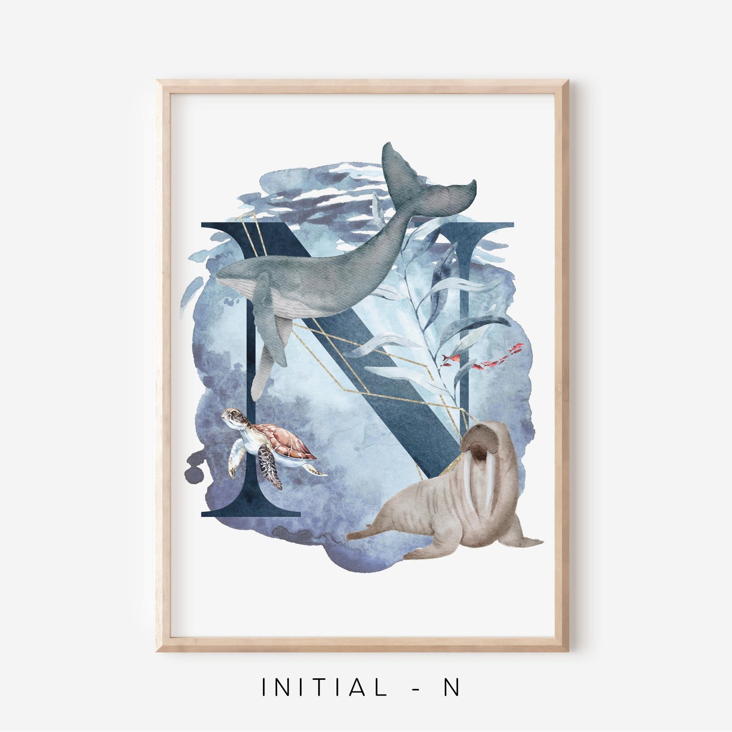 Ocean A-Z Initial | Art Print