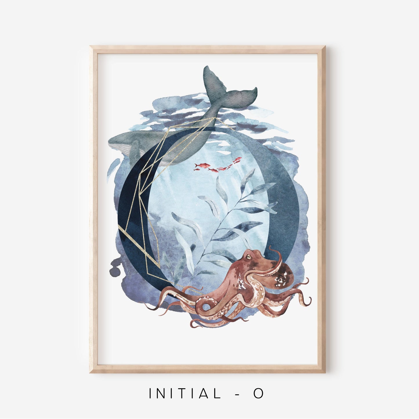 Ocean A-Z Initial | Art Print