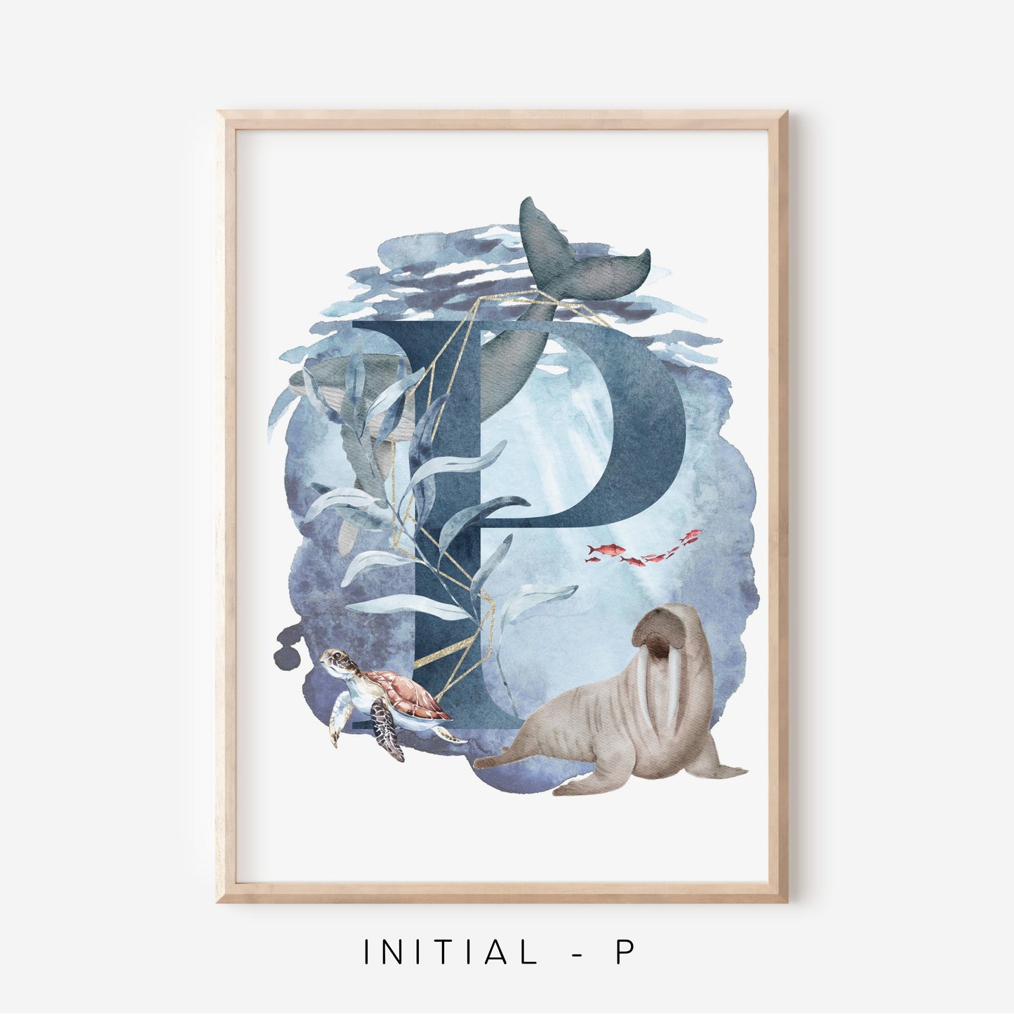 Ocean A-Z Initial | Art Print