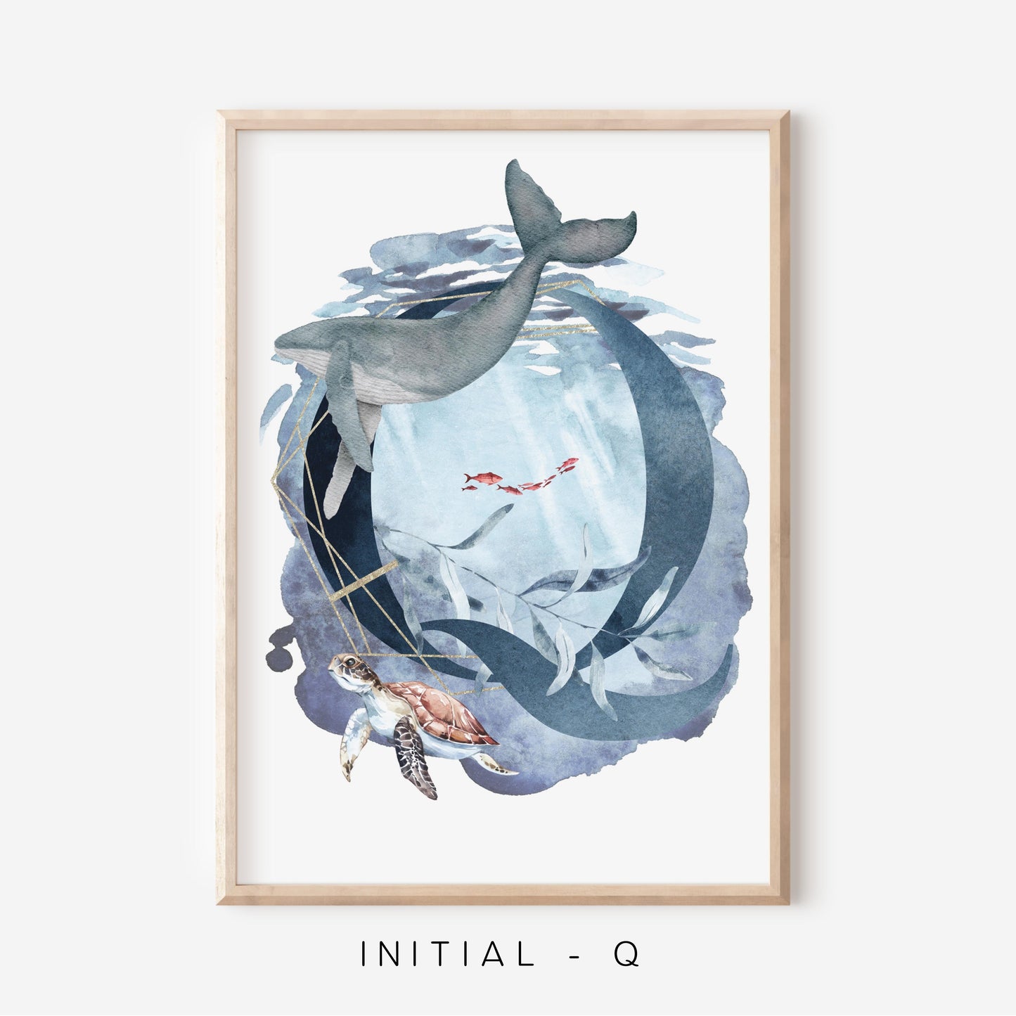 Ocean A-Z Initial | Art Print