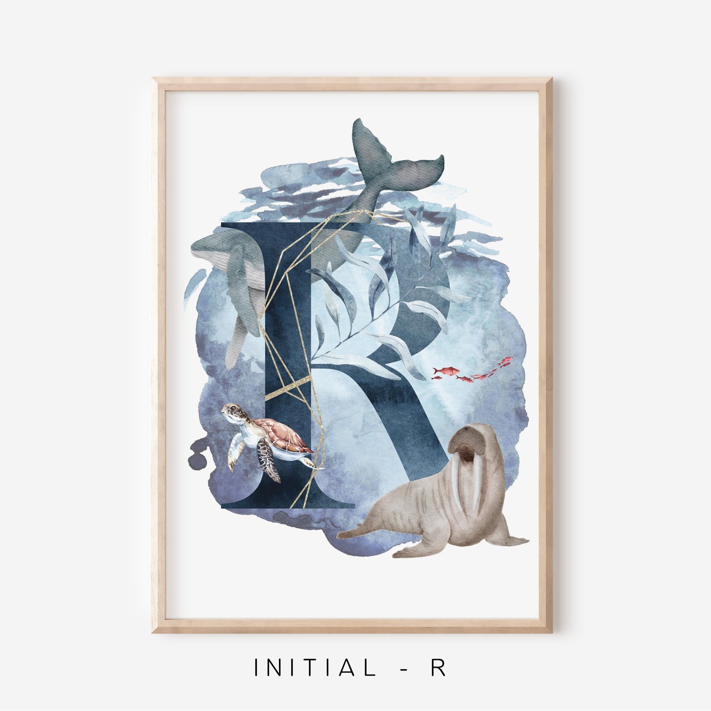 Ocean A-Z Initial | Art Print