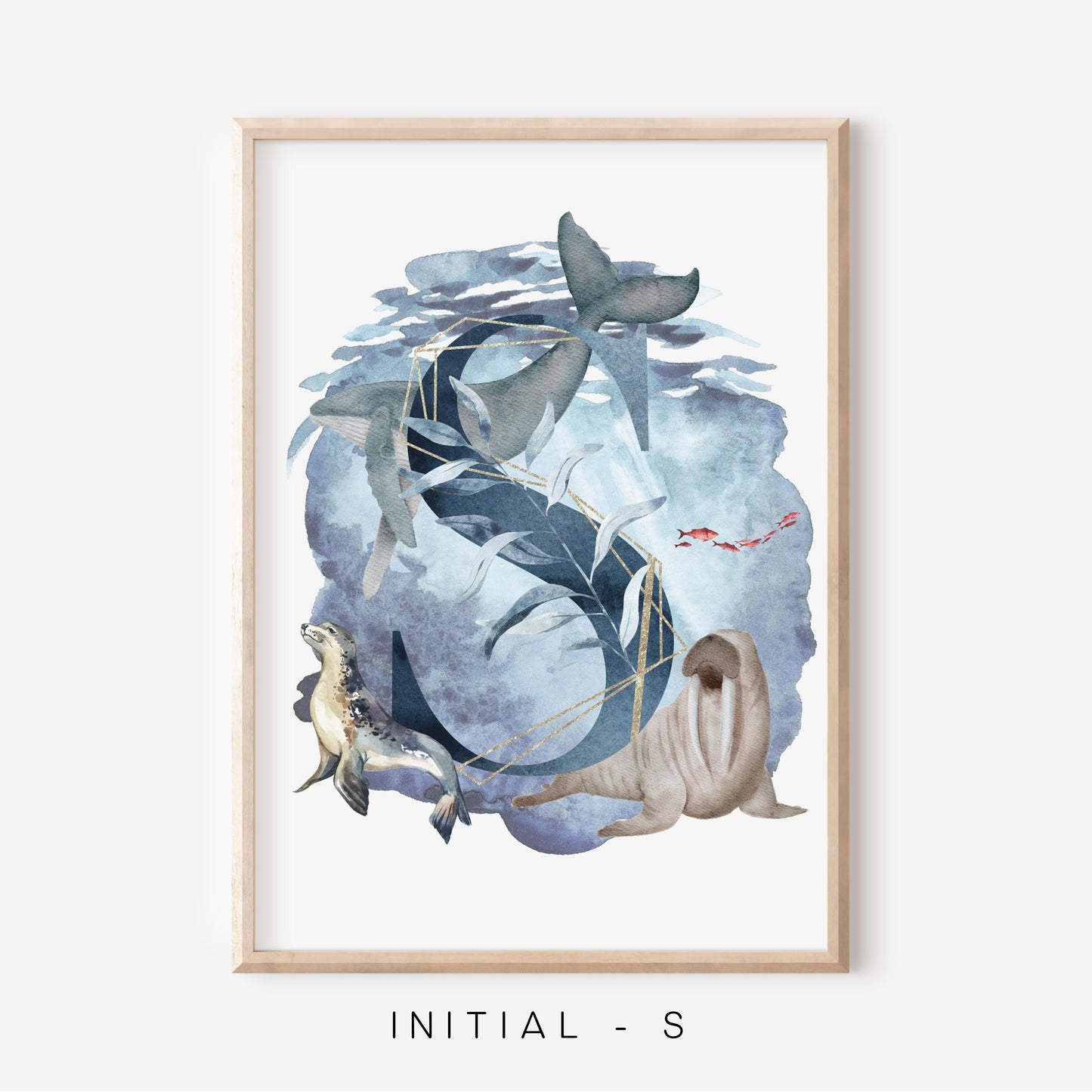 Ocean A-Z Initial | Art Print