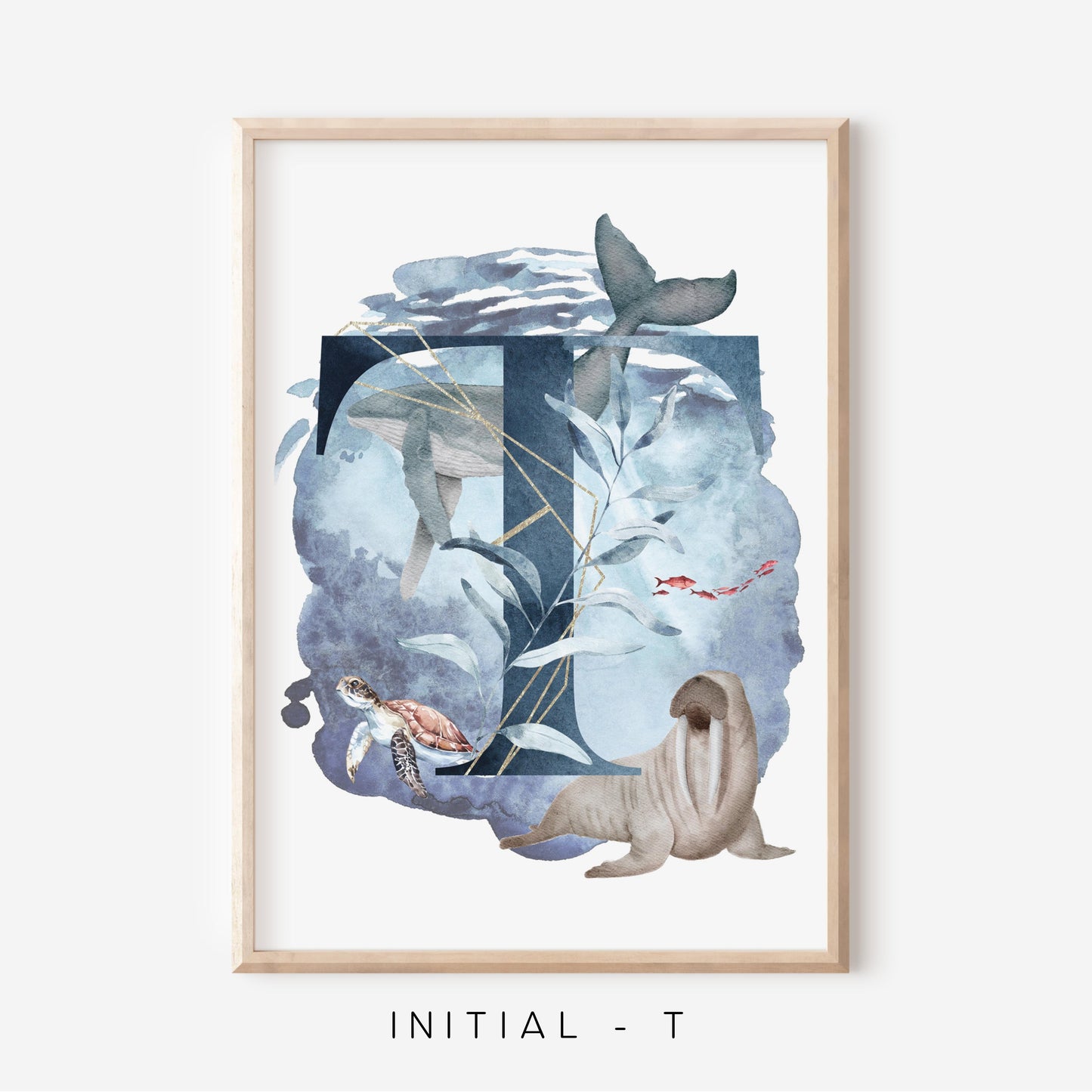 Ocean A-Z Initial | Art Print