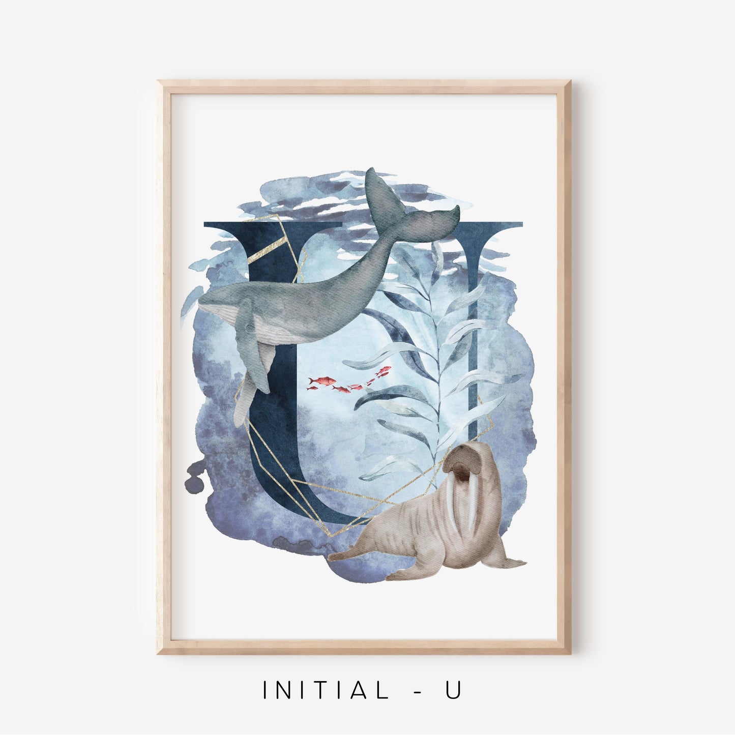 Ocean A-Z Initial | Art Print
