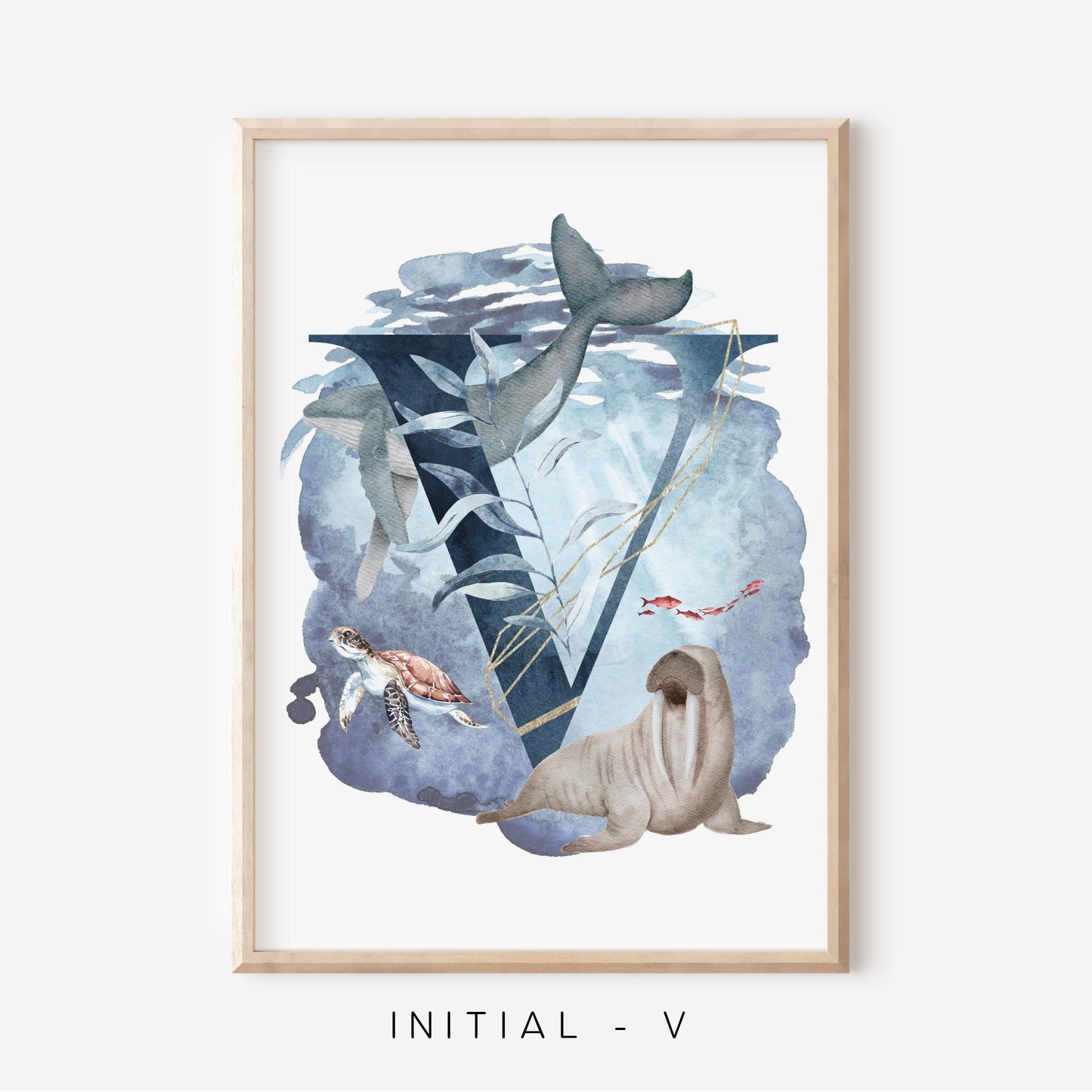 Ocean A-Z Initial | Art Print