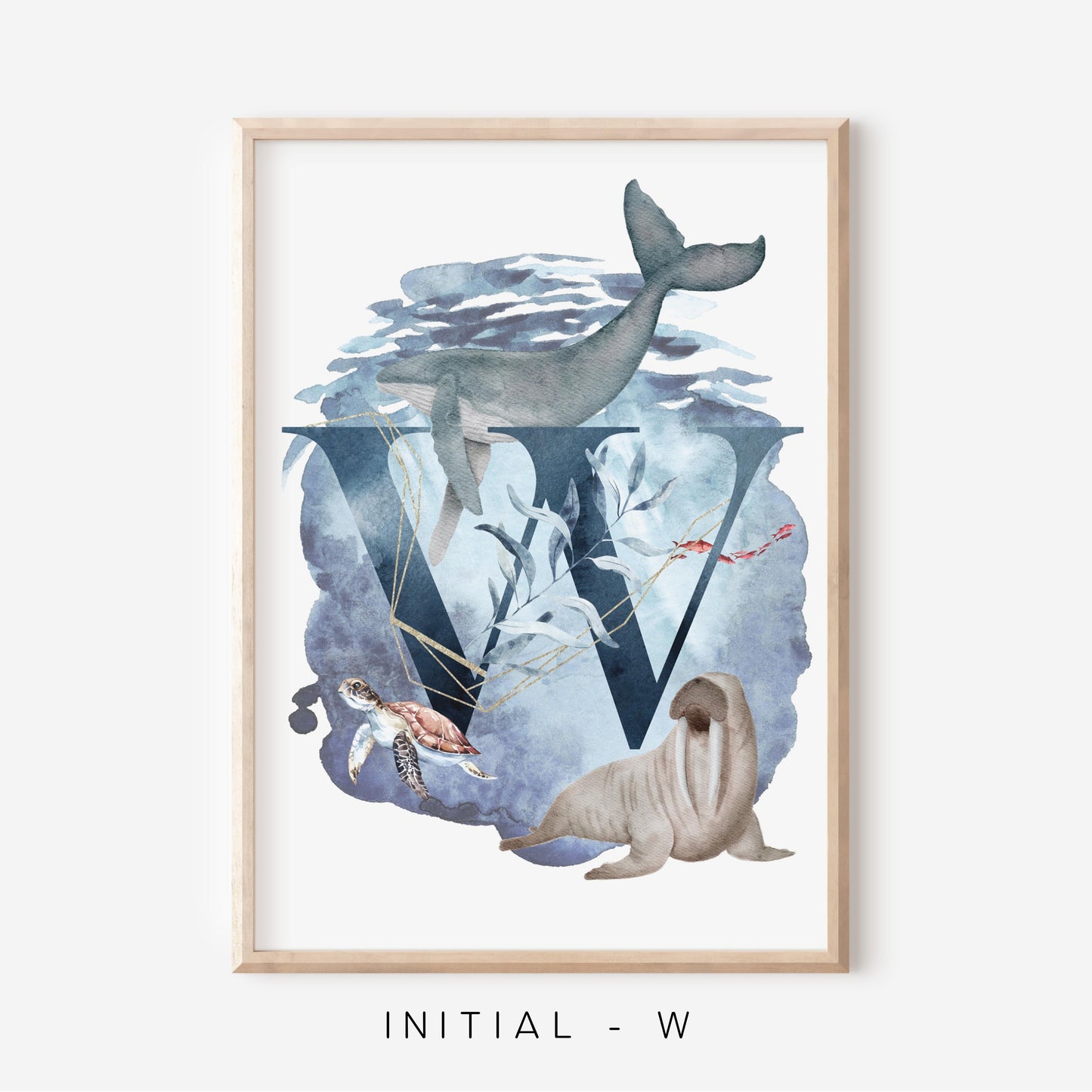 Ocean A-Z Initial | Art Print