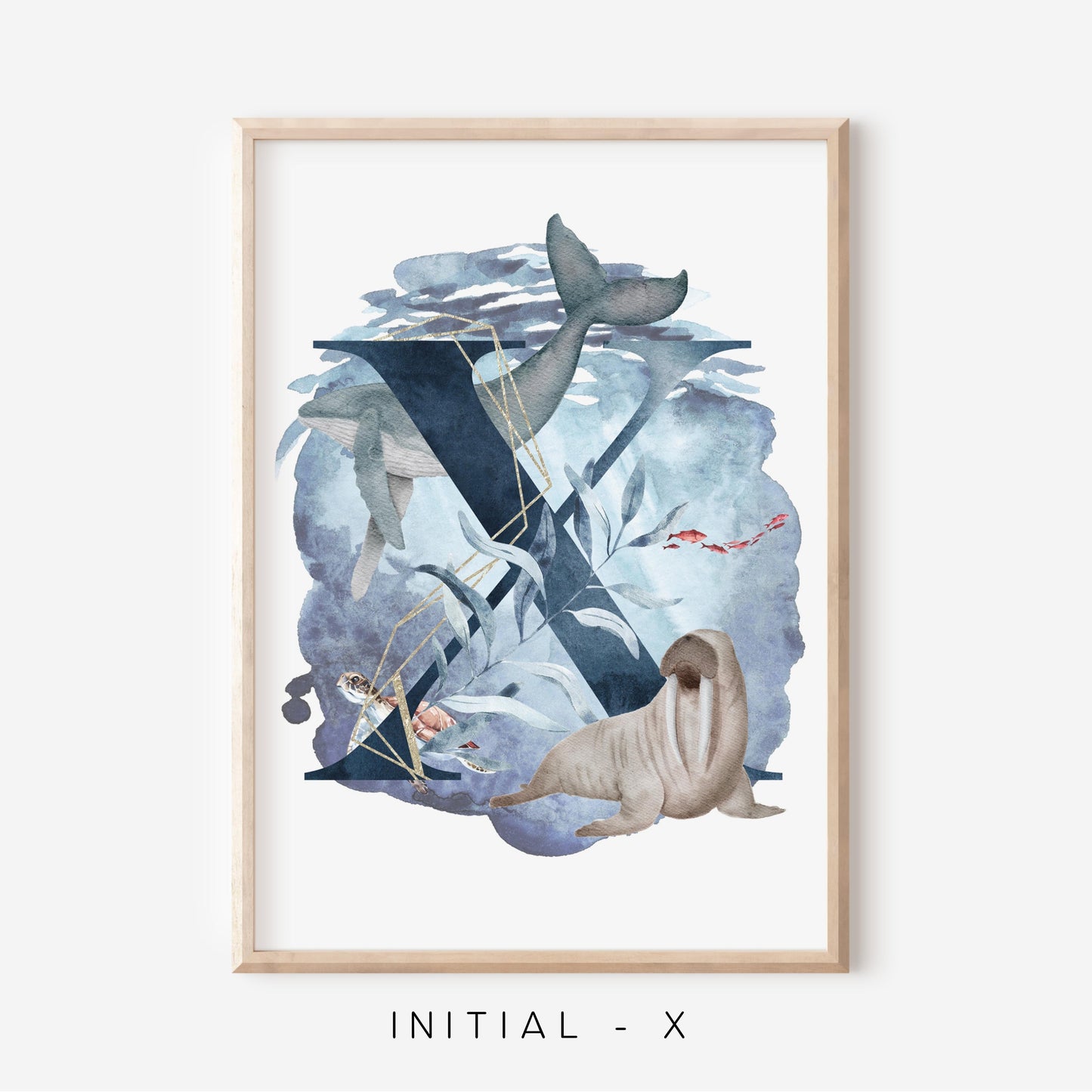 Ocean A-Z Initial | Art Print