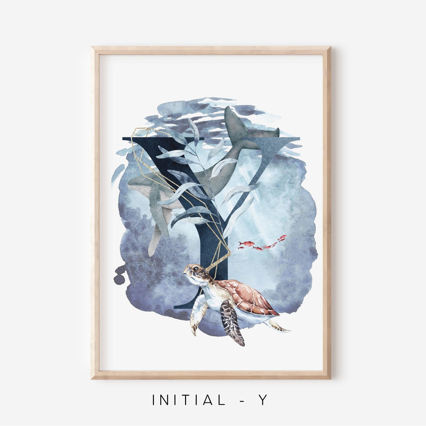 Ocean A-Z Initial | Art Print