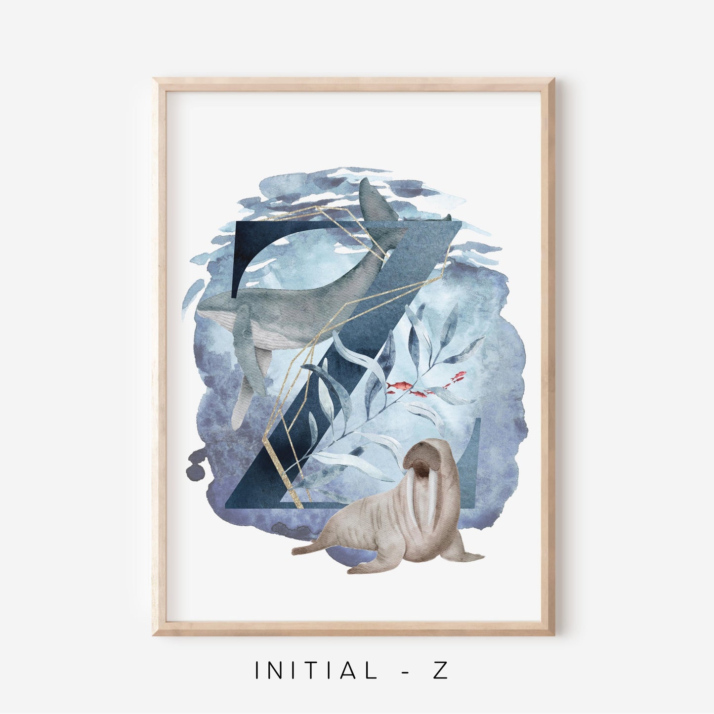 Ocean A-Z Initial | Art Print
