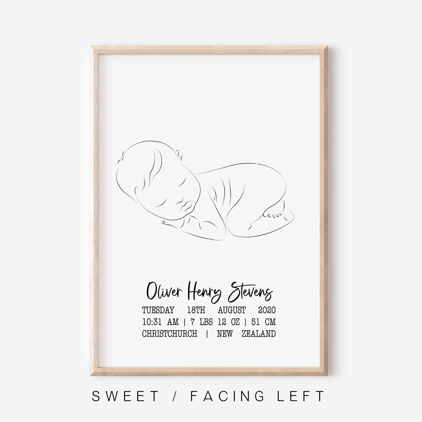 Sweet Dreams Flat - Birth Detail Keepsake Print