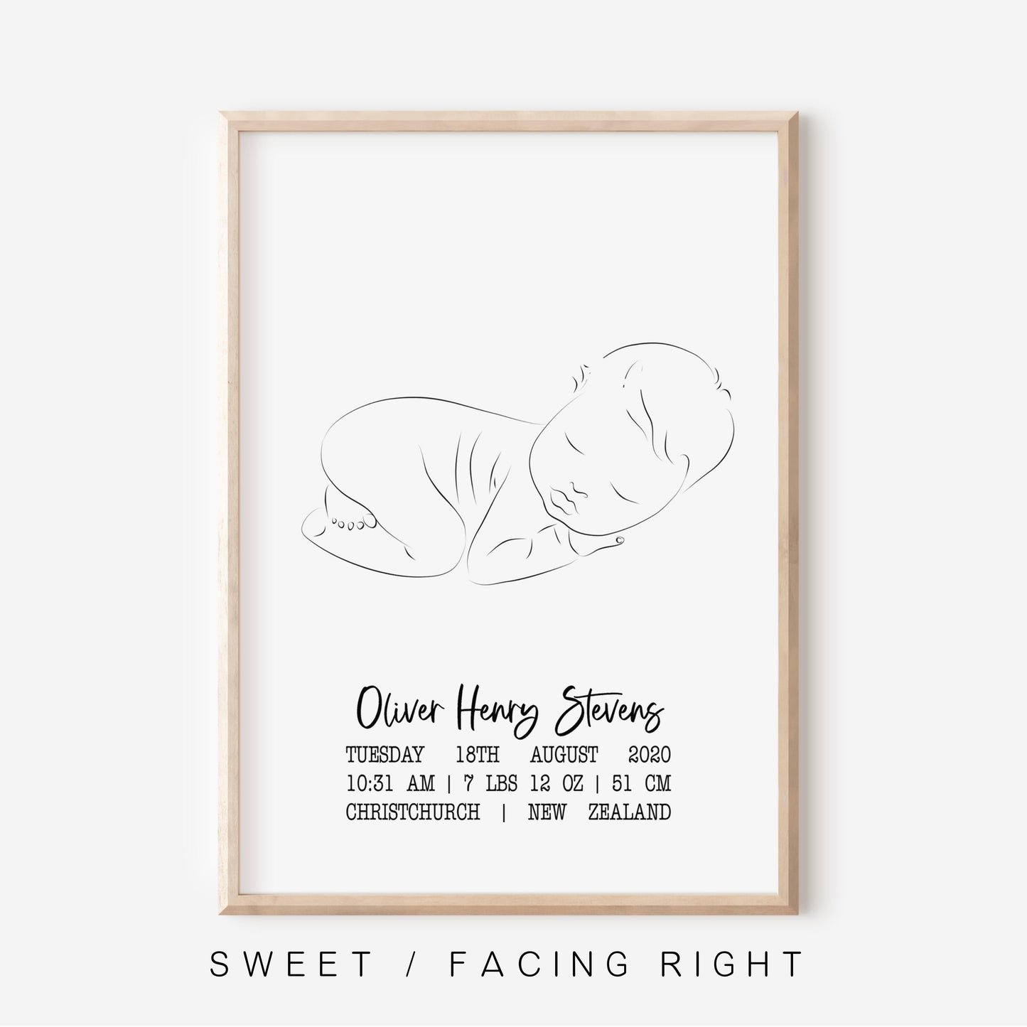 Sweet Dreams Flat - Birth Detail Keepsake Print