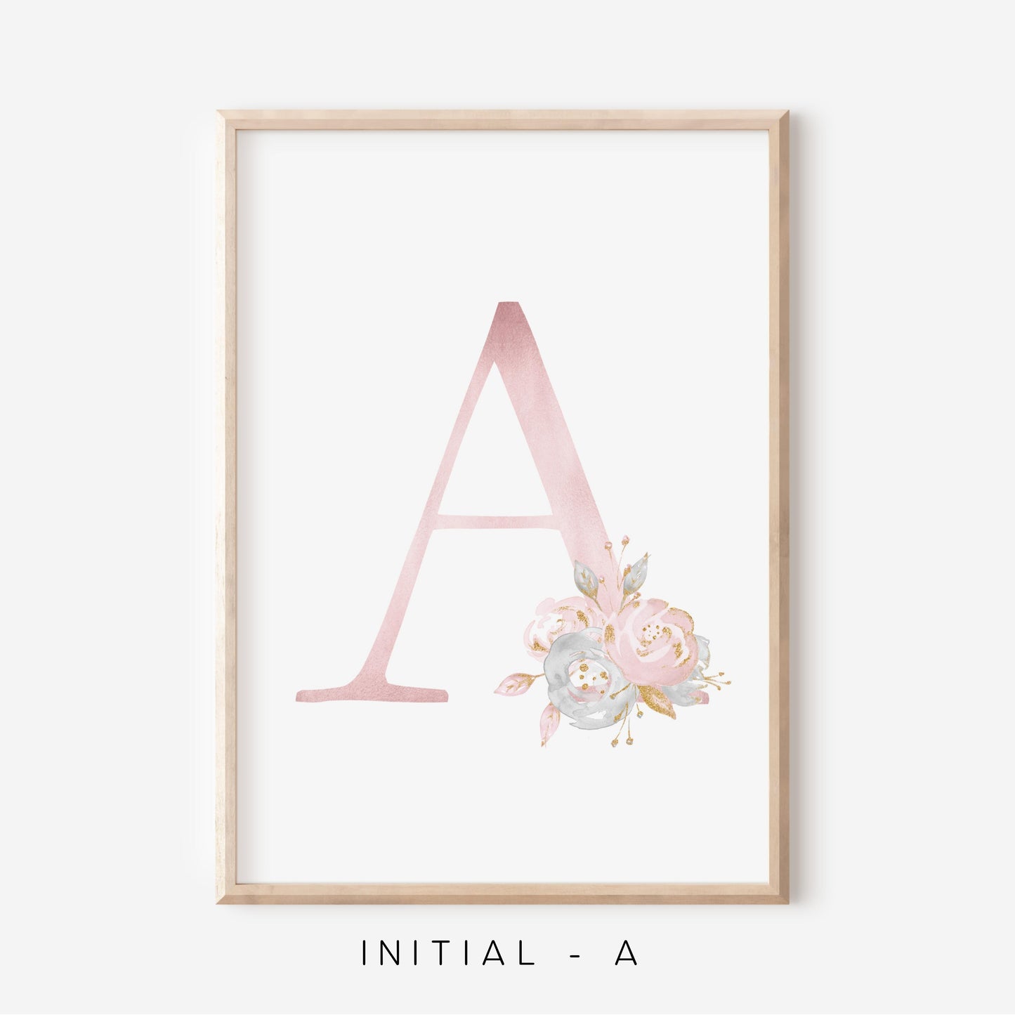 Floral Blush A-Z Initial Print