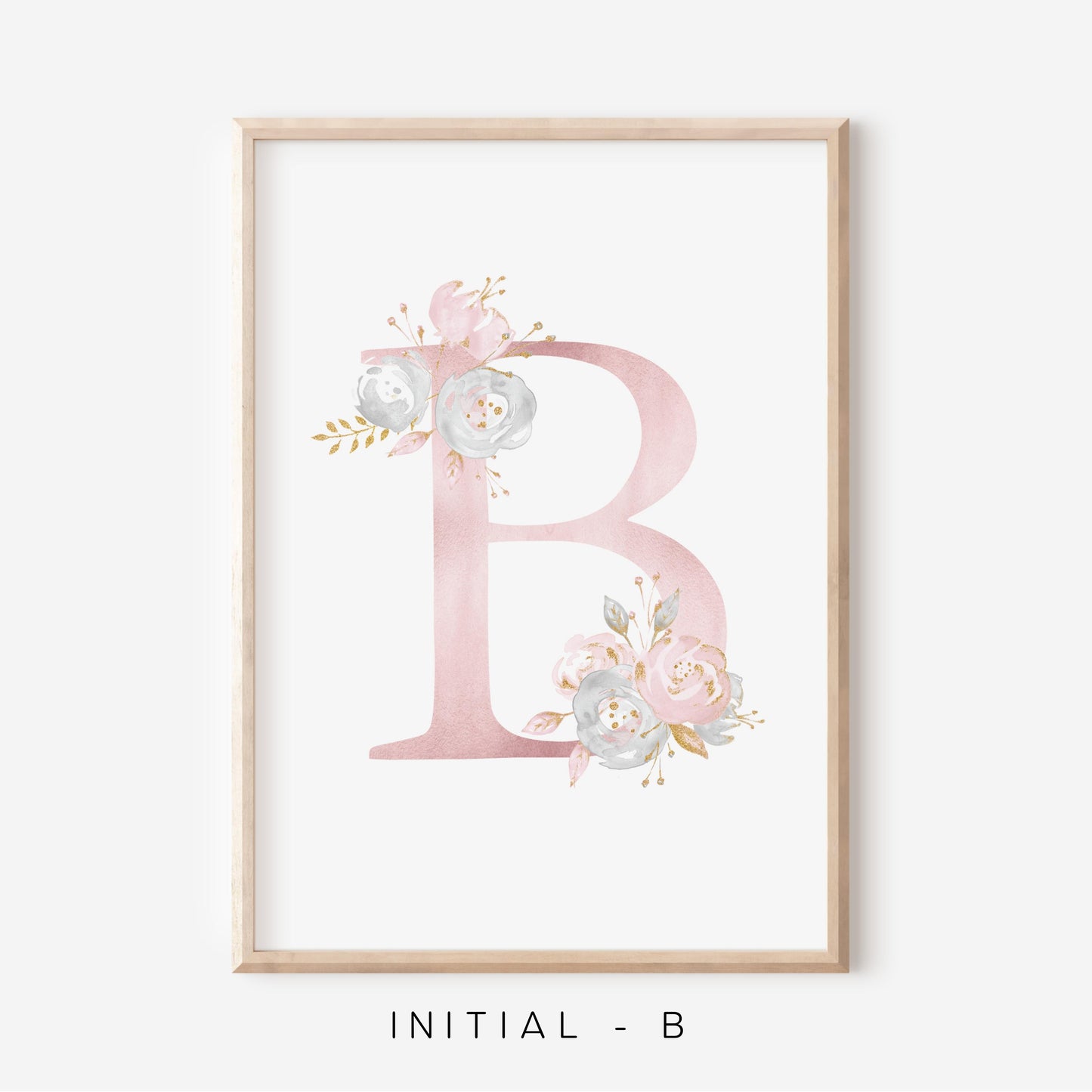 Floral Blush A-Z Initial Print