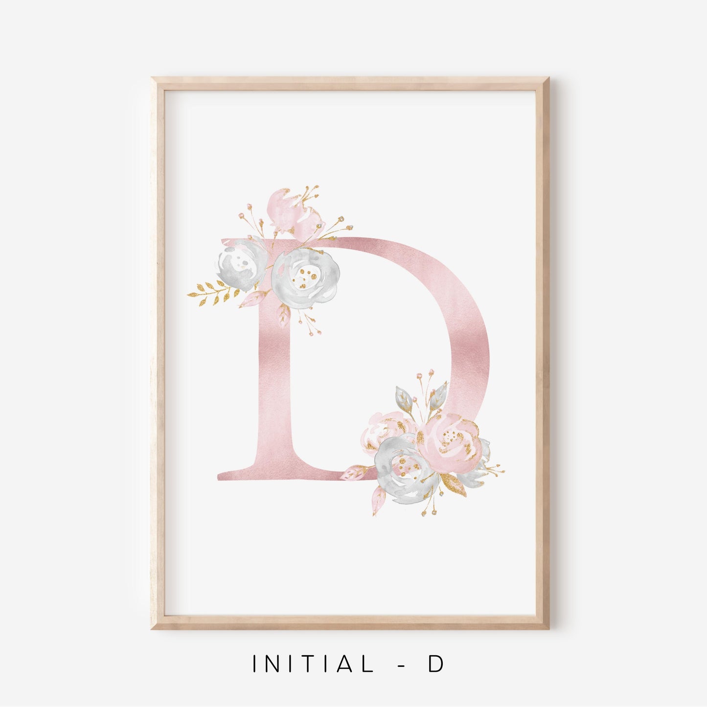 Floral Blush A-Z Initial Print
