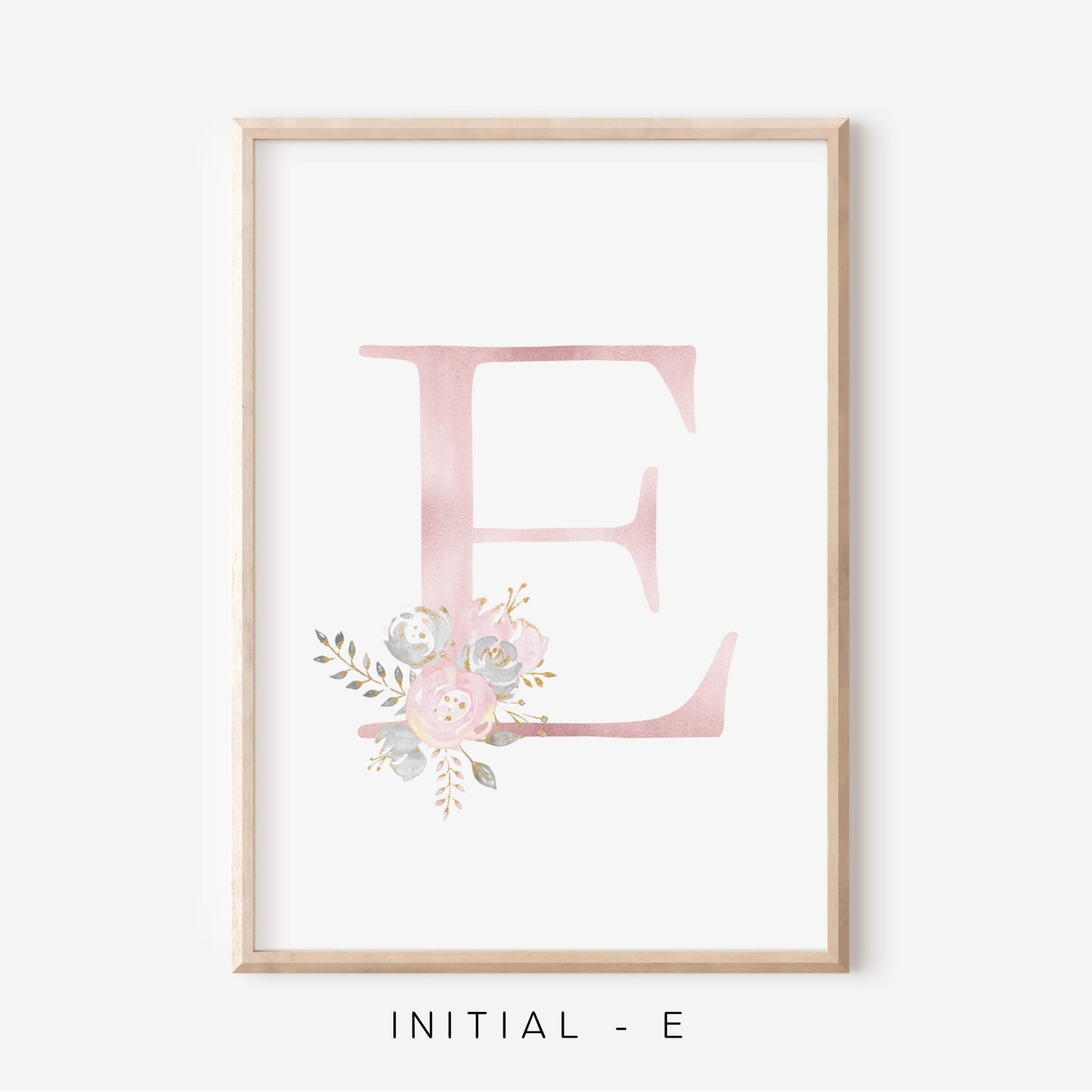 Floral Blush A-Z Initial Print