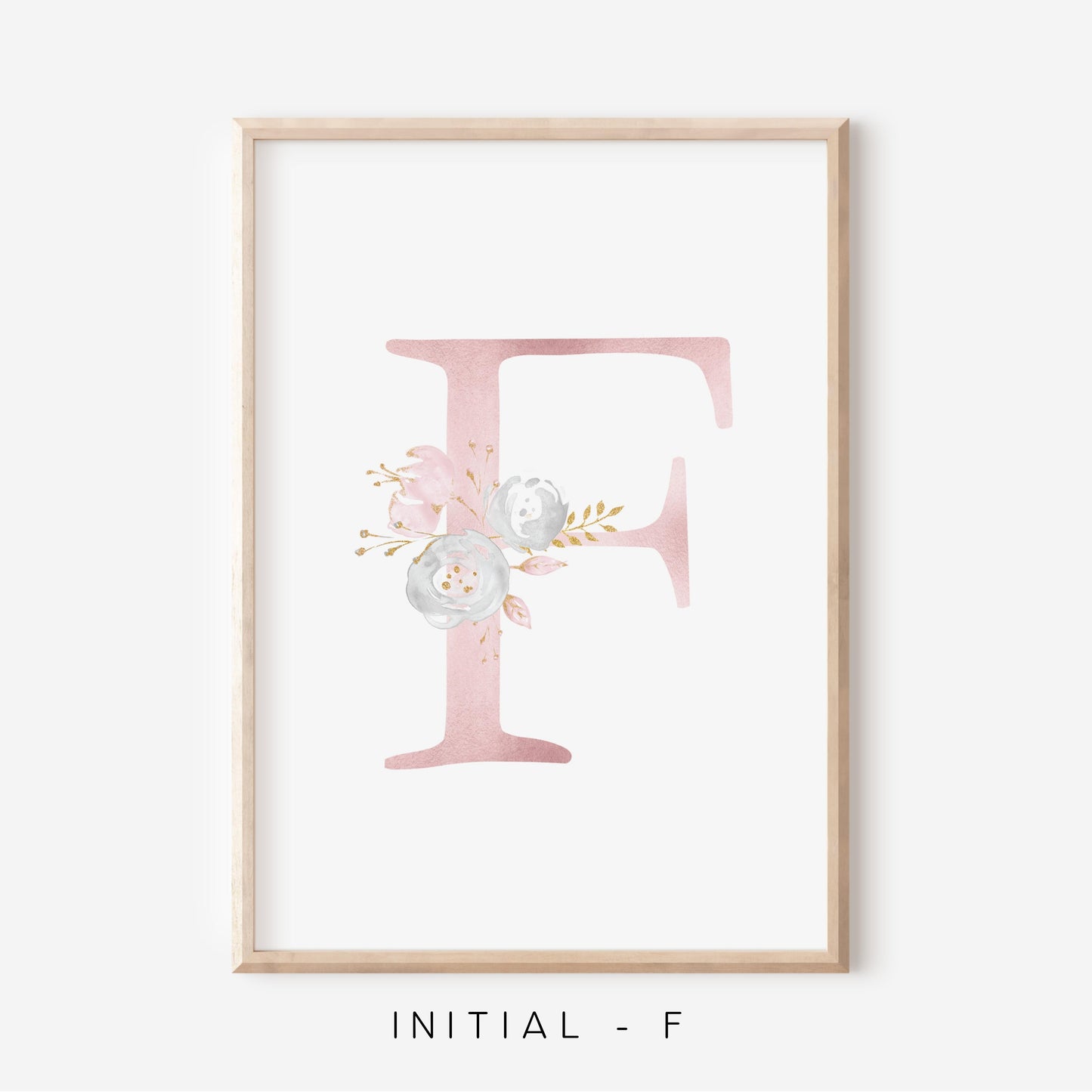 Floral Blush A-Z Initial Print