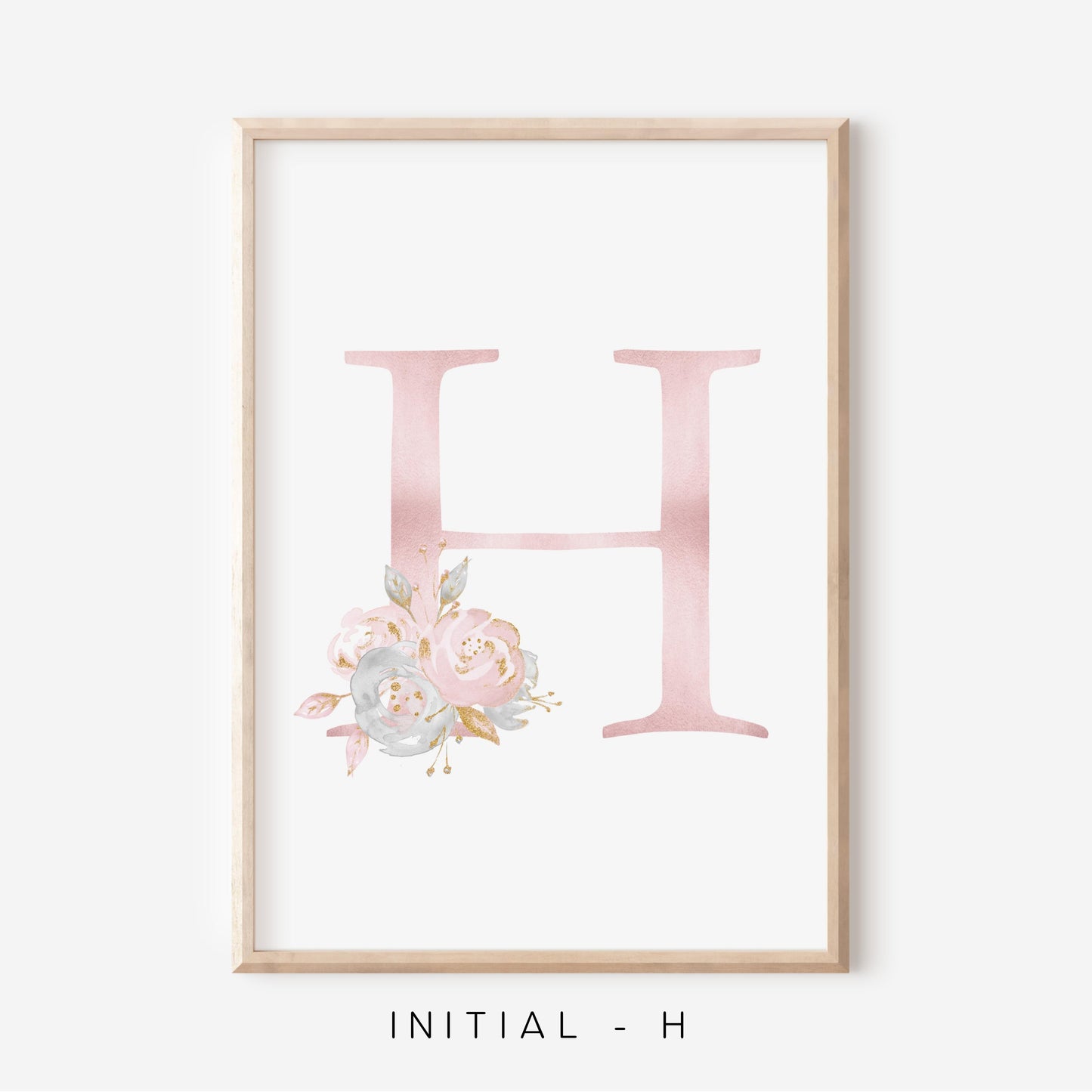 Floral Blush A-Z Initial Print