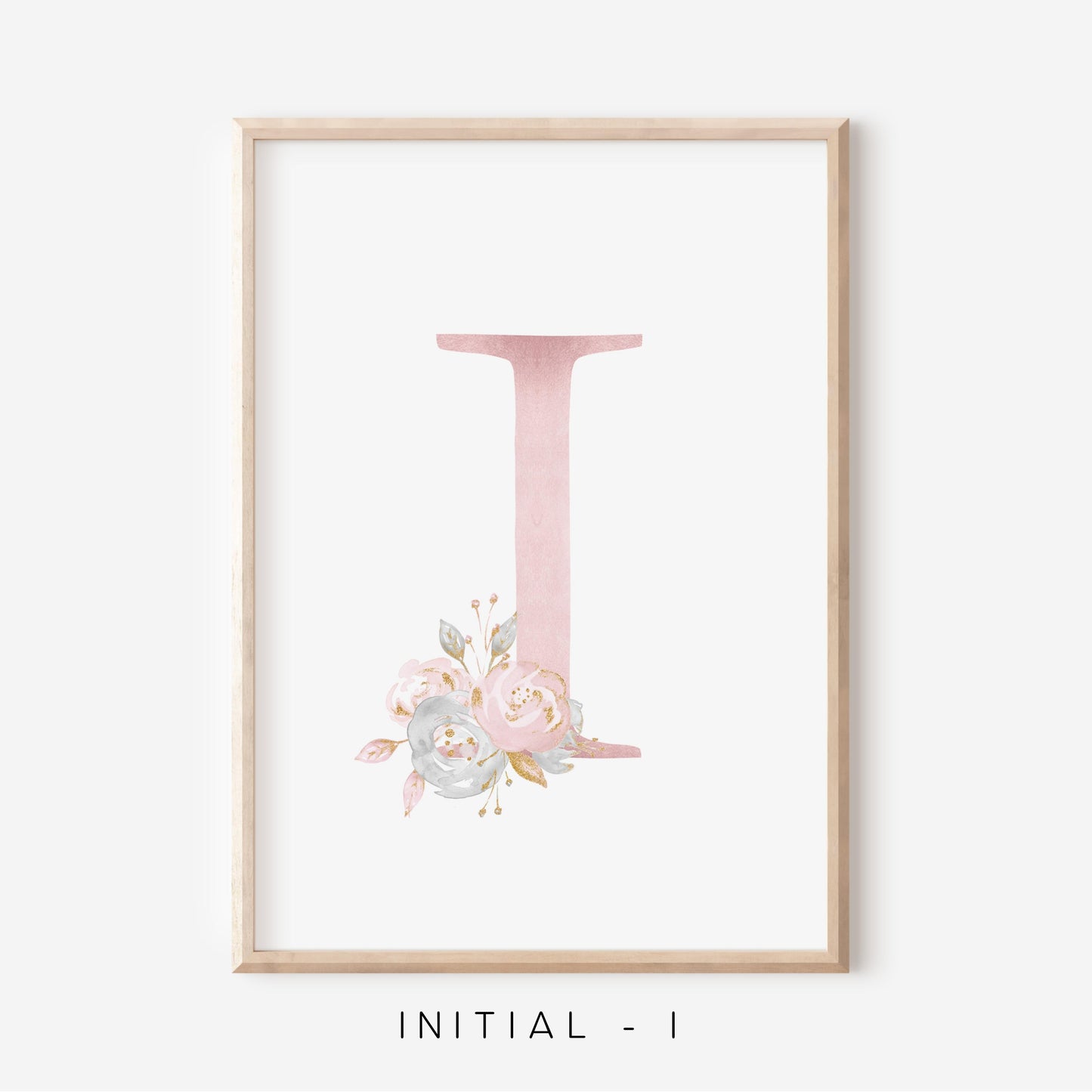 Floral Blush A-Z Initial Print