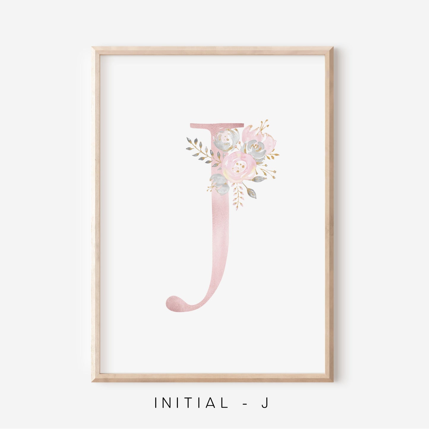 Floral Blush A-Z Initial Print