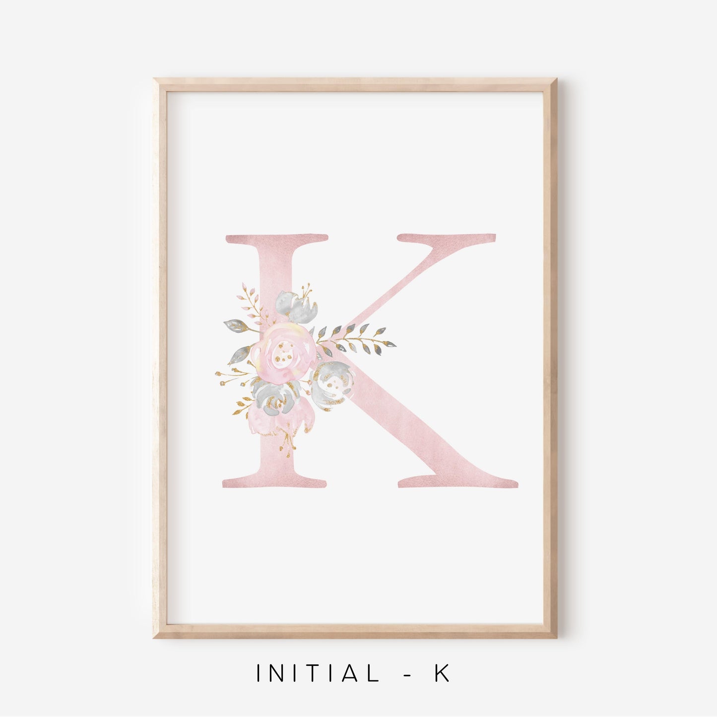 Floral Blush A-Z Initial Print