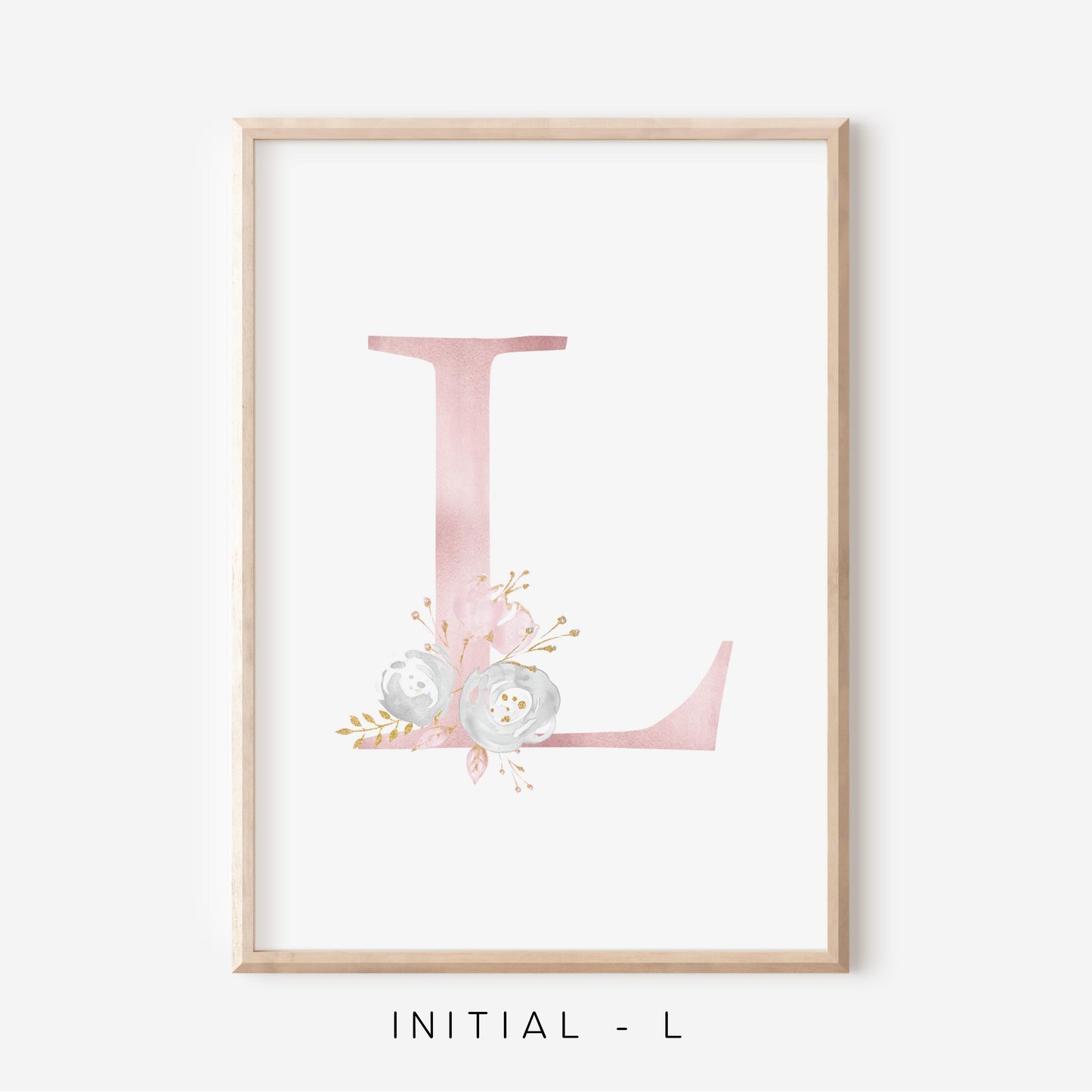 Floral Blush A-Z Initial Print