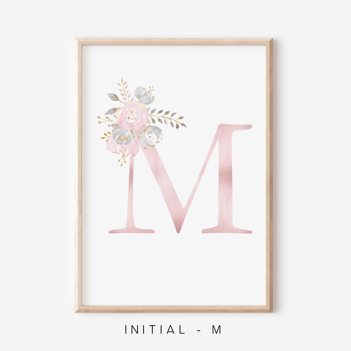 Floral Blush A-Z Initial Print