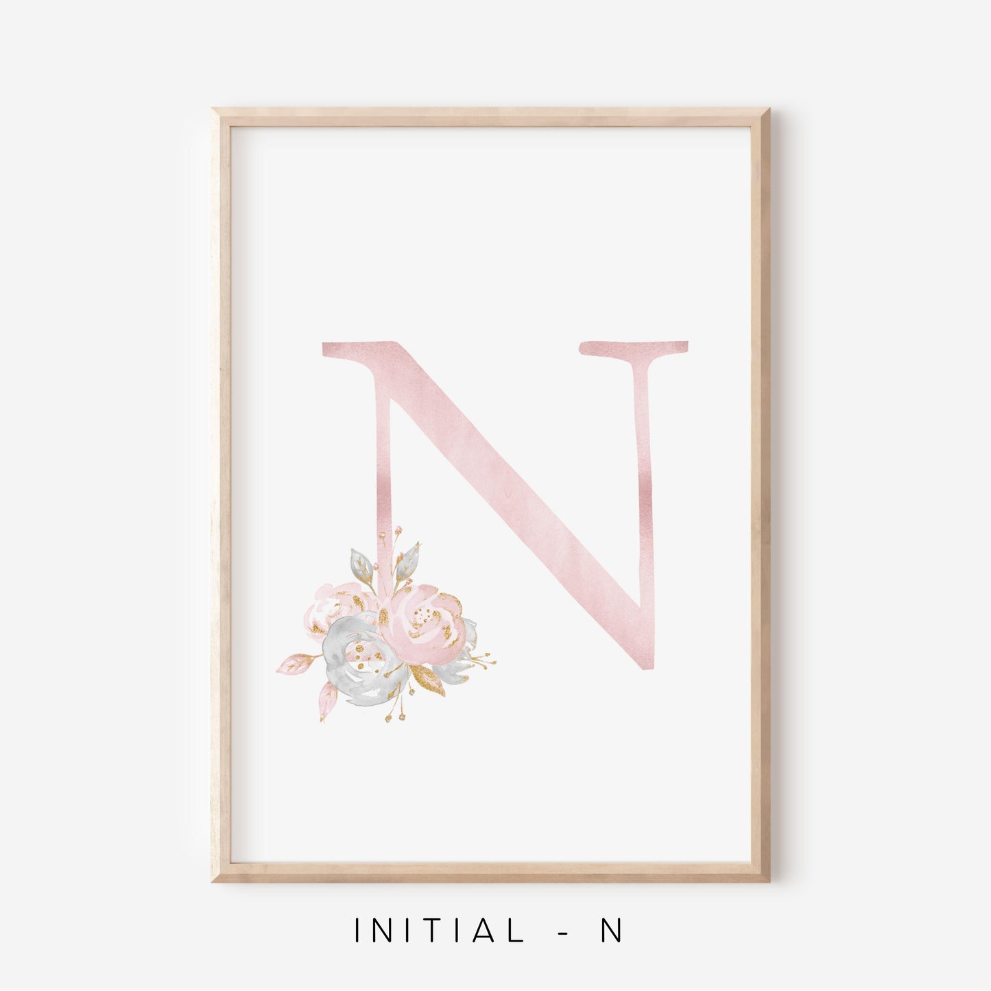 Floral Blush A-Z Initial Print