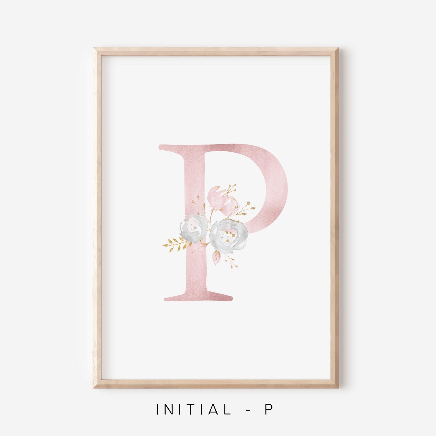 Floral Blush A-Z Initial Print