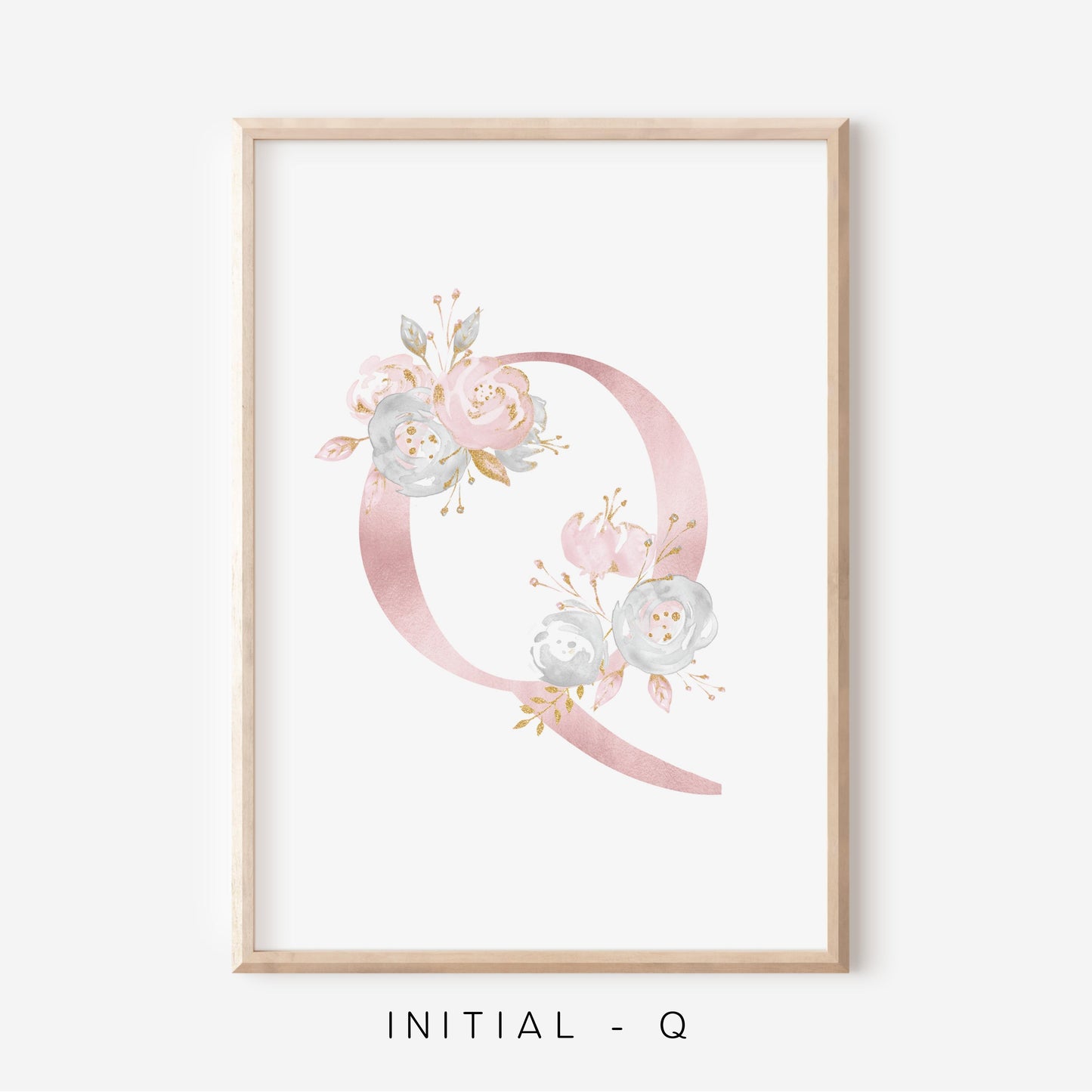 Floral Blush A-Z Initial Print