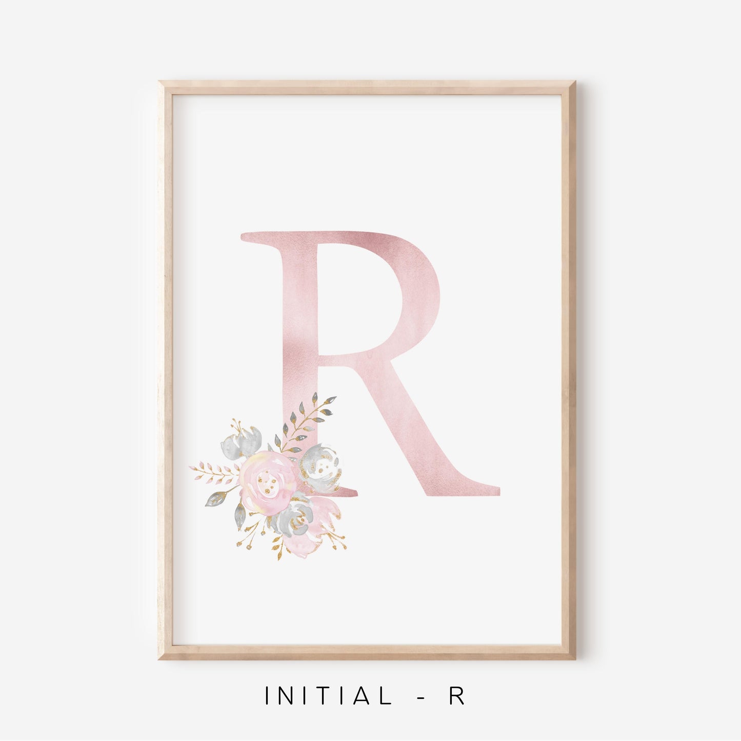 Floral Blush A-Z Initial Print