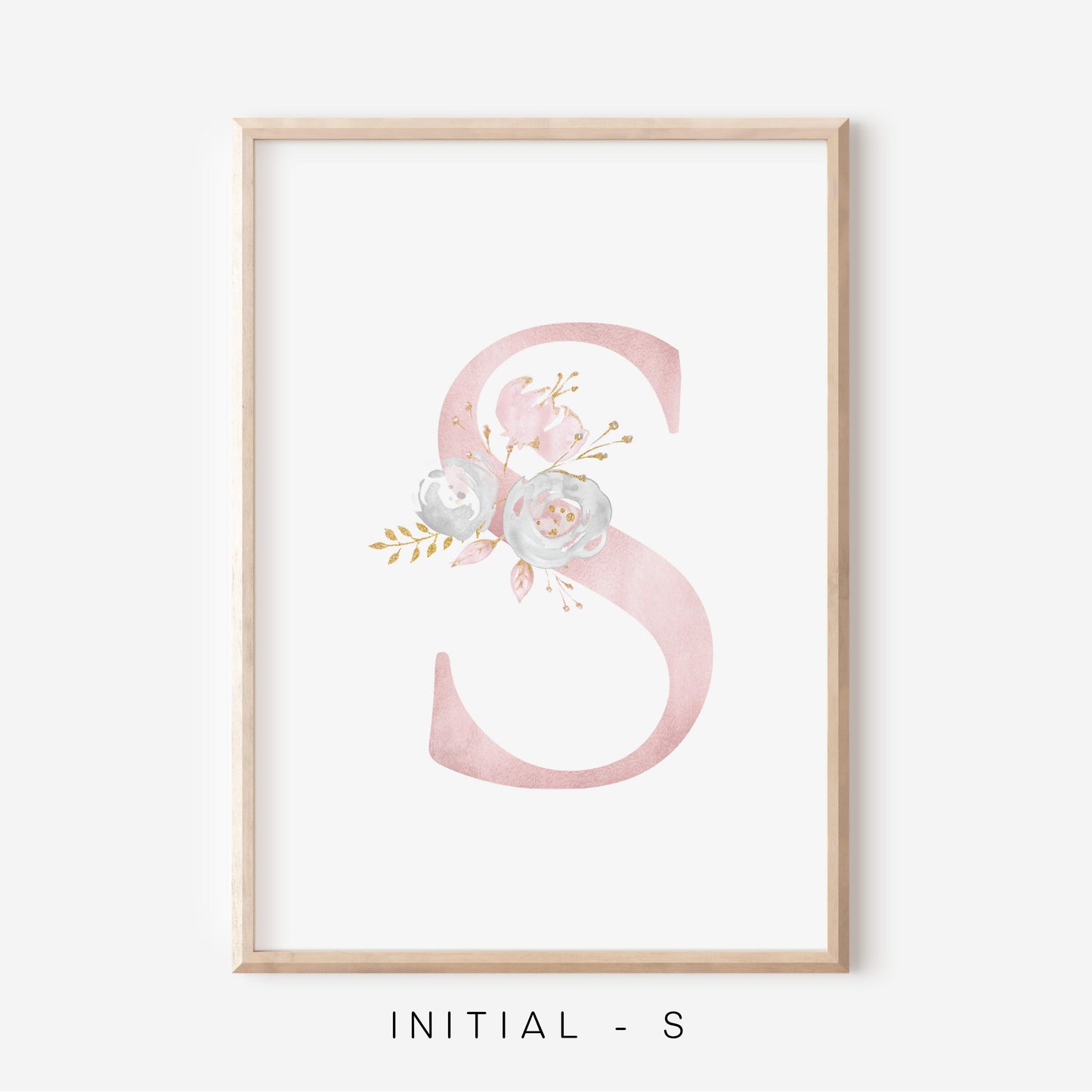 Floral Blush A-Z Initial Print