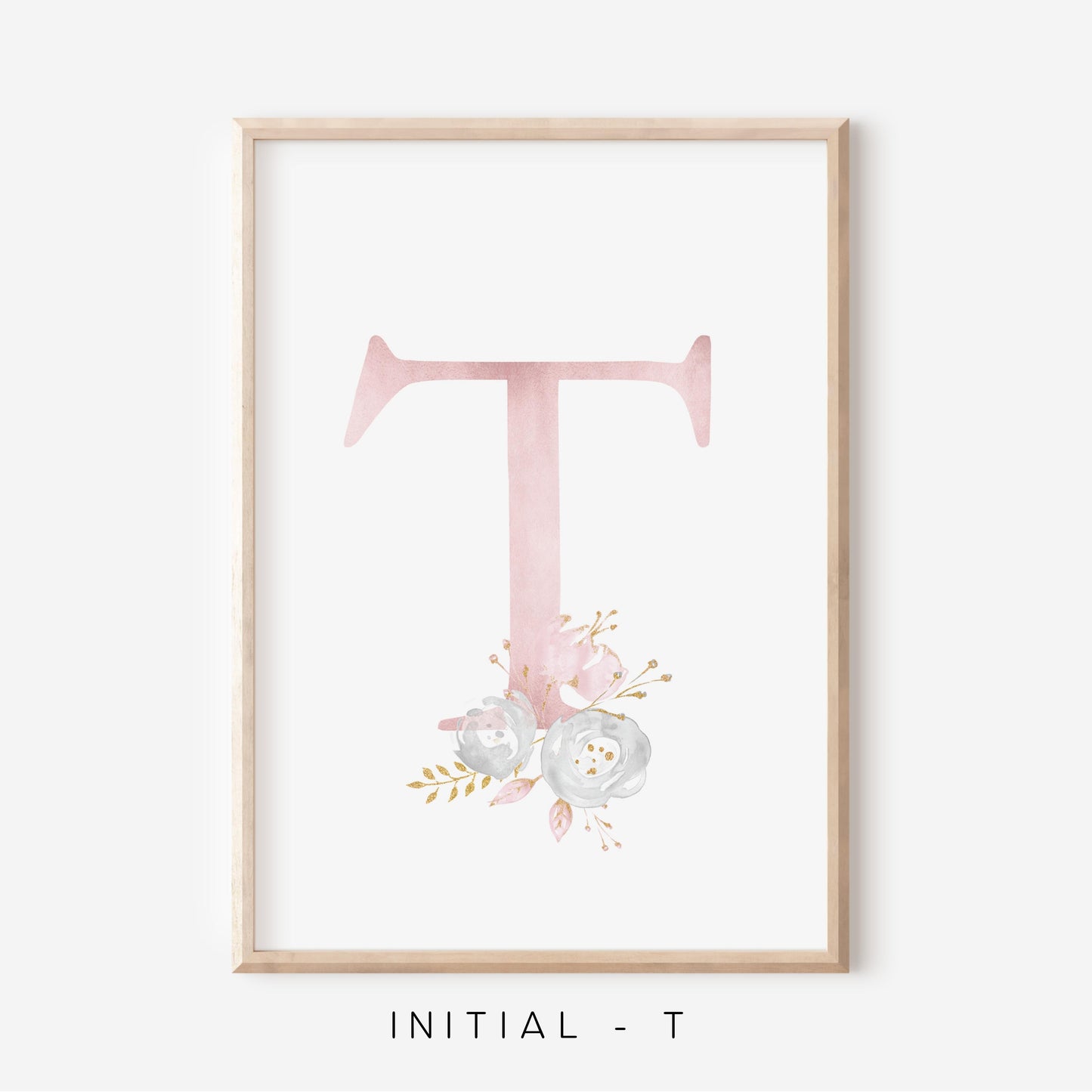 Floral Blush A-Z Initial Print