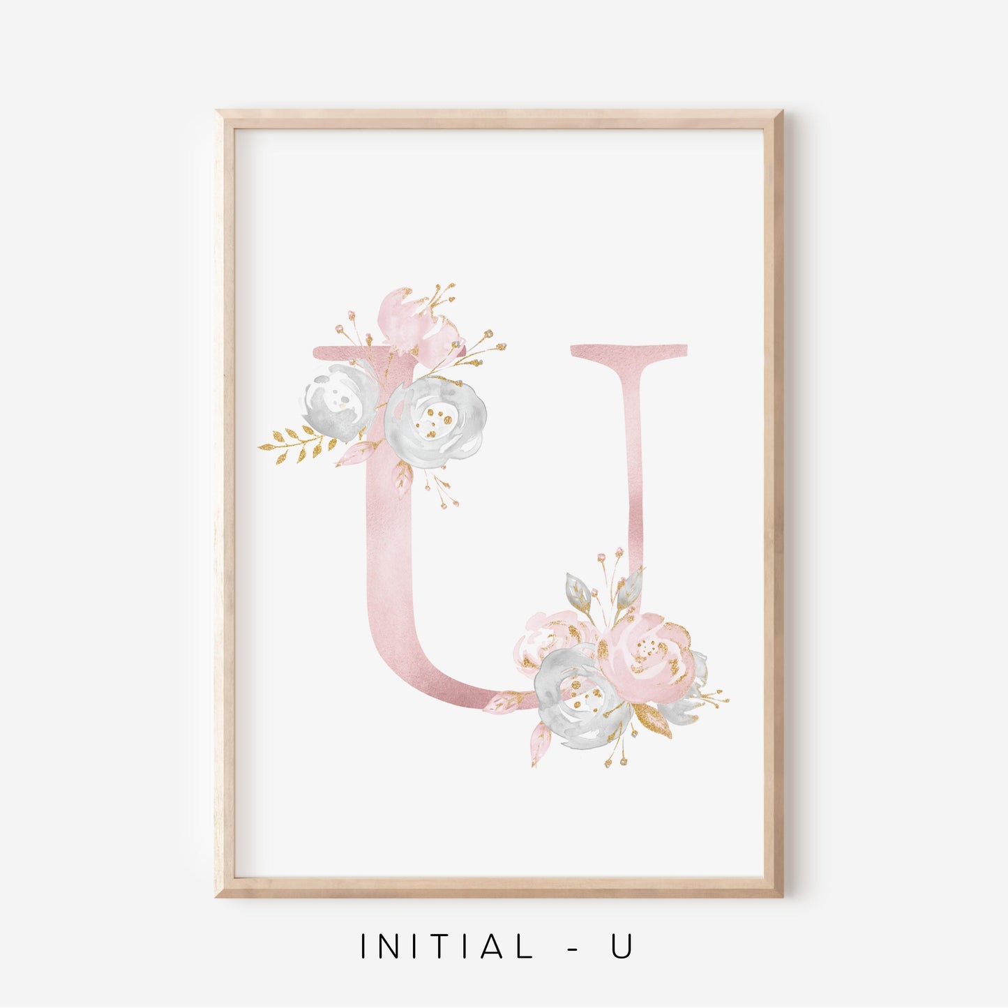 Floral Blush A-Z Initial Print