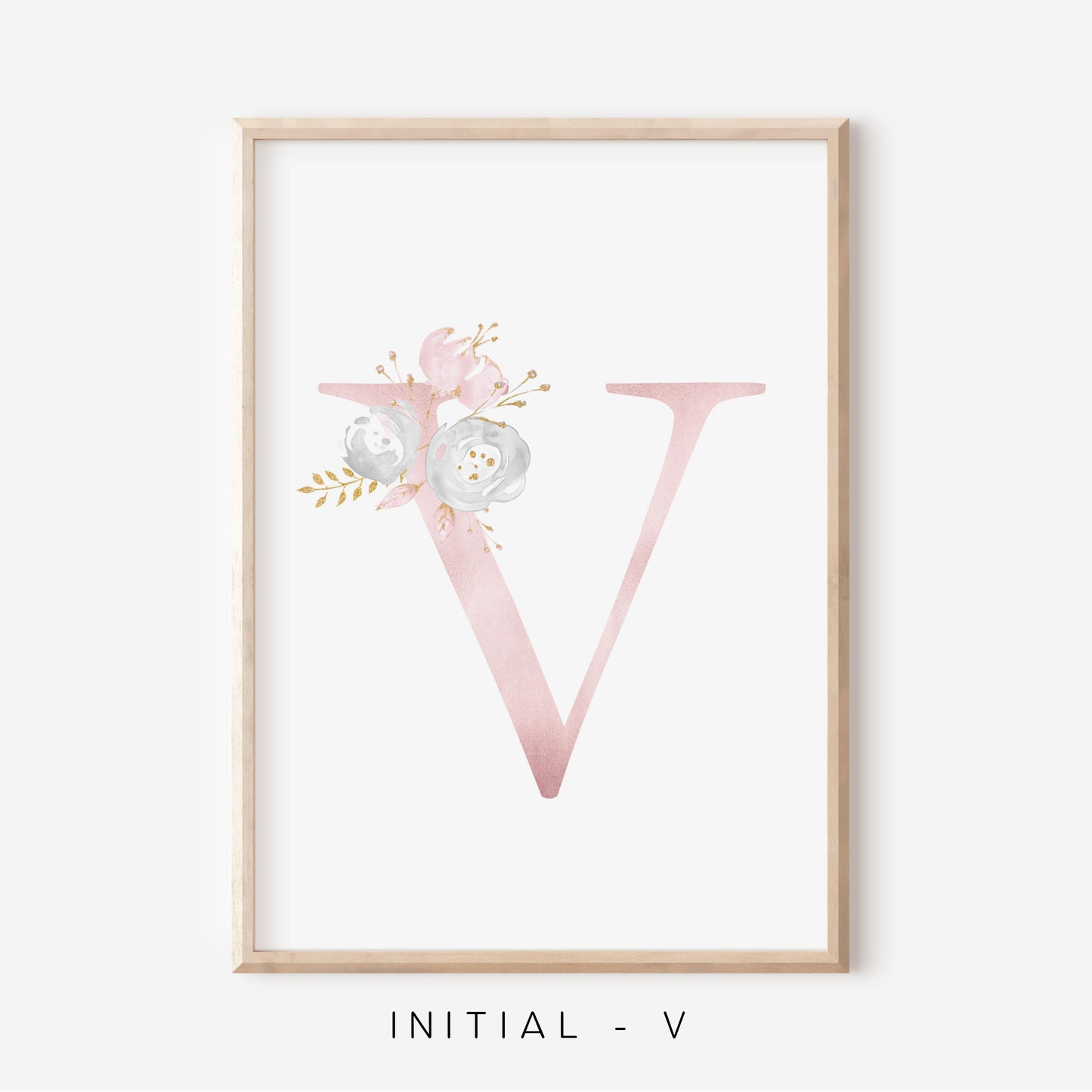 Floral Blush A-Z Initial Print