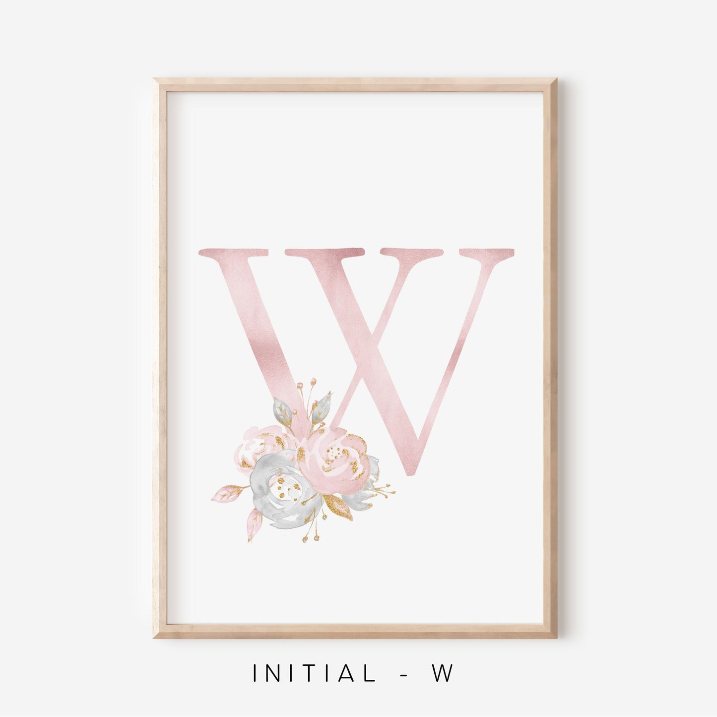 Floral Blush A-Z Initial Print