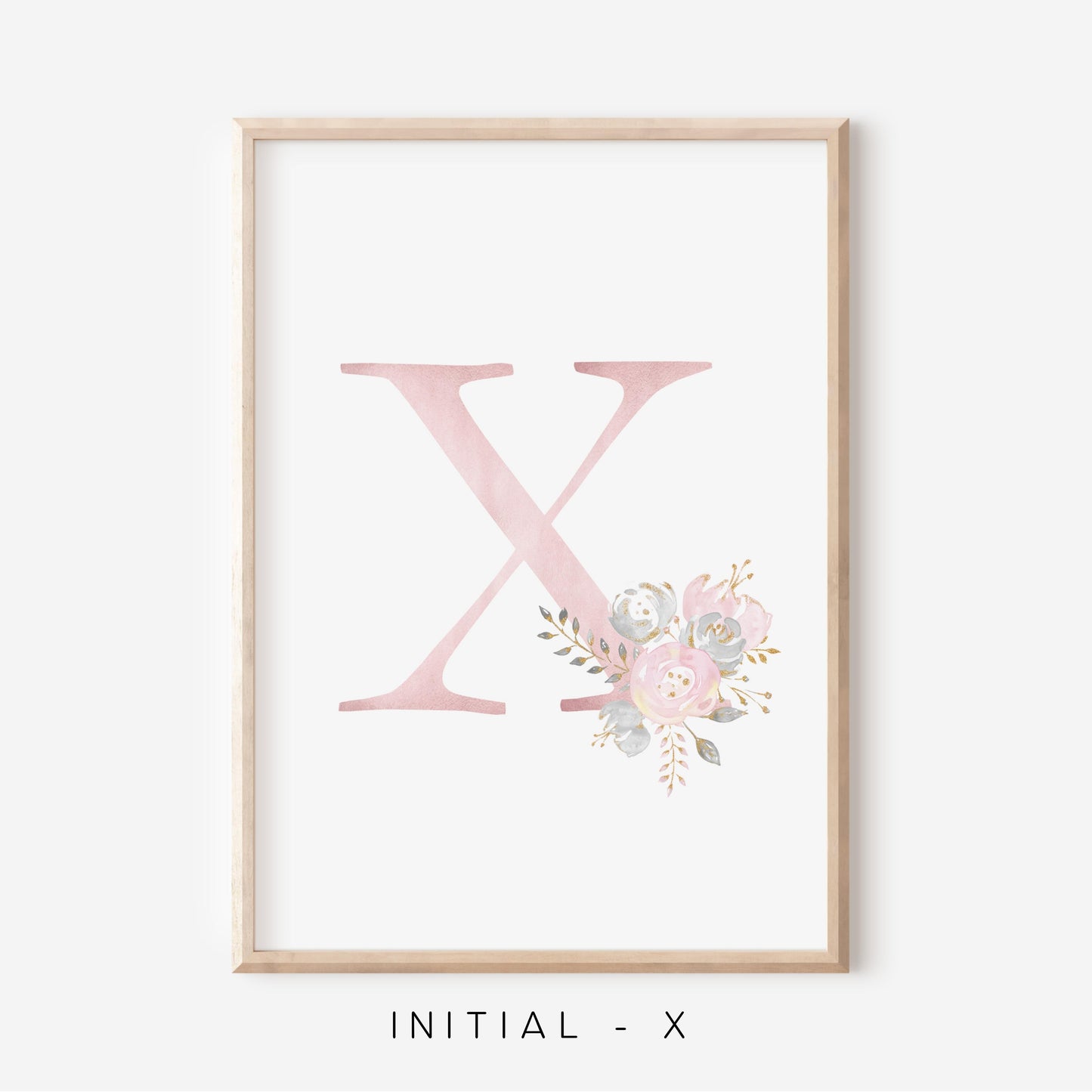 Floral Blush A-Z Initial Print