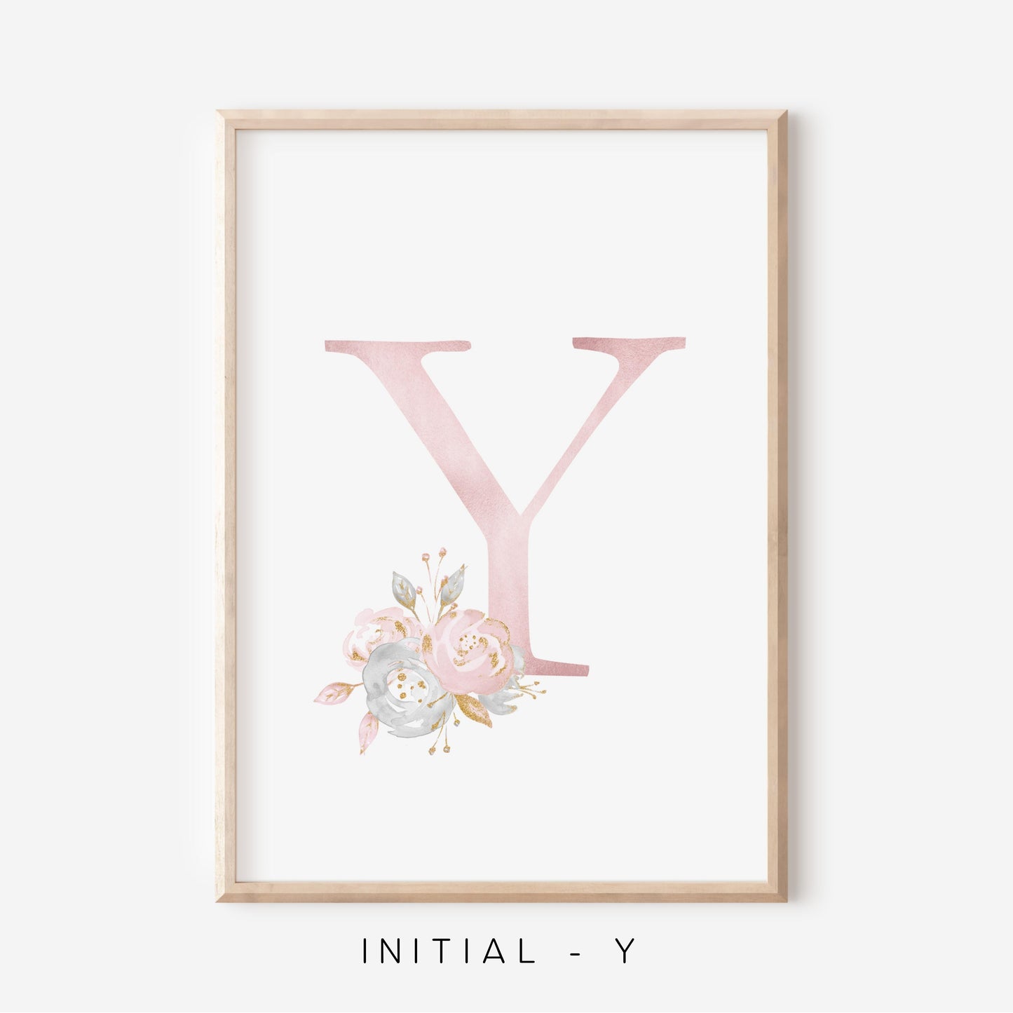Floral Blush A-Z Initial Print