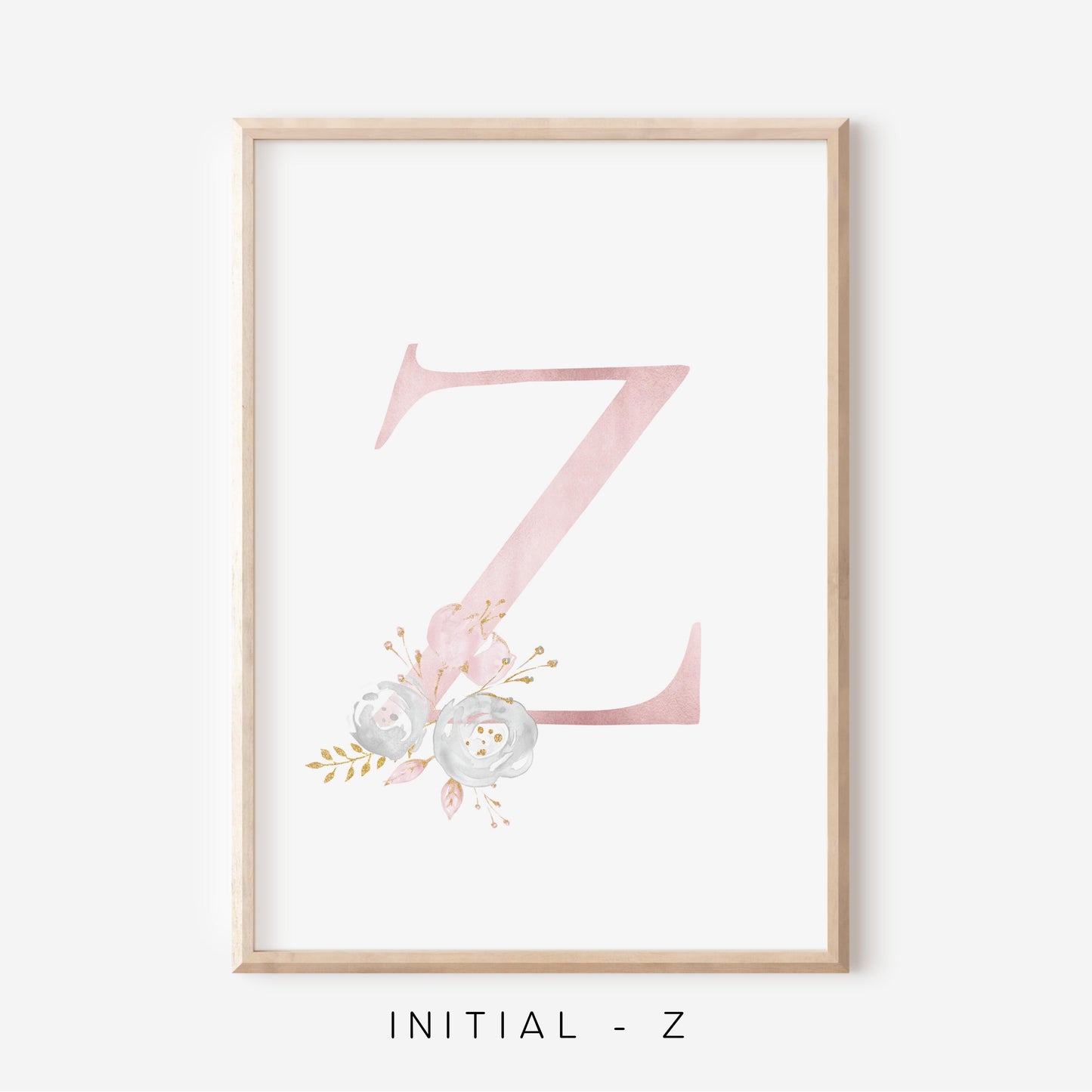 Floral Blush A-Z Initial Print
