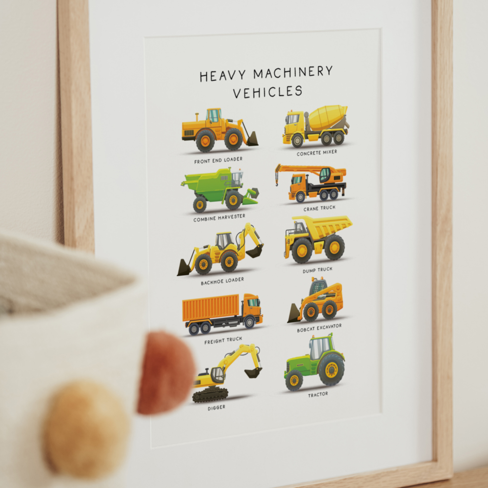 Heavy Machinery Vehicles | Art Print