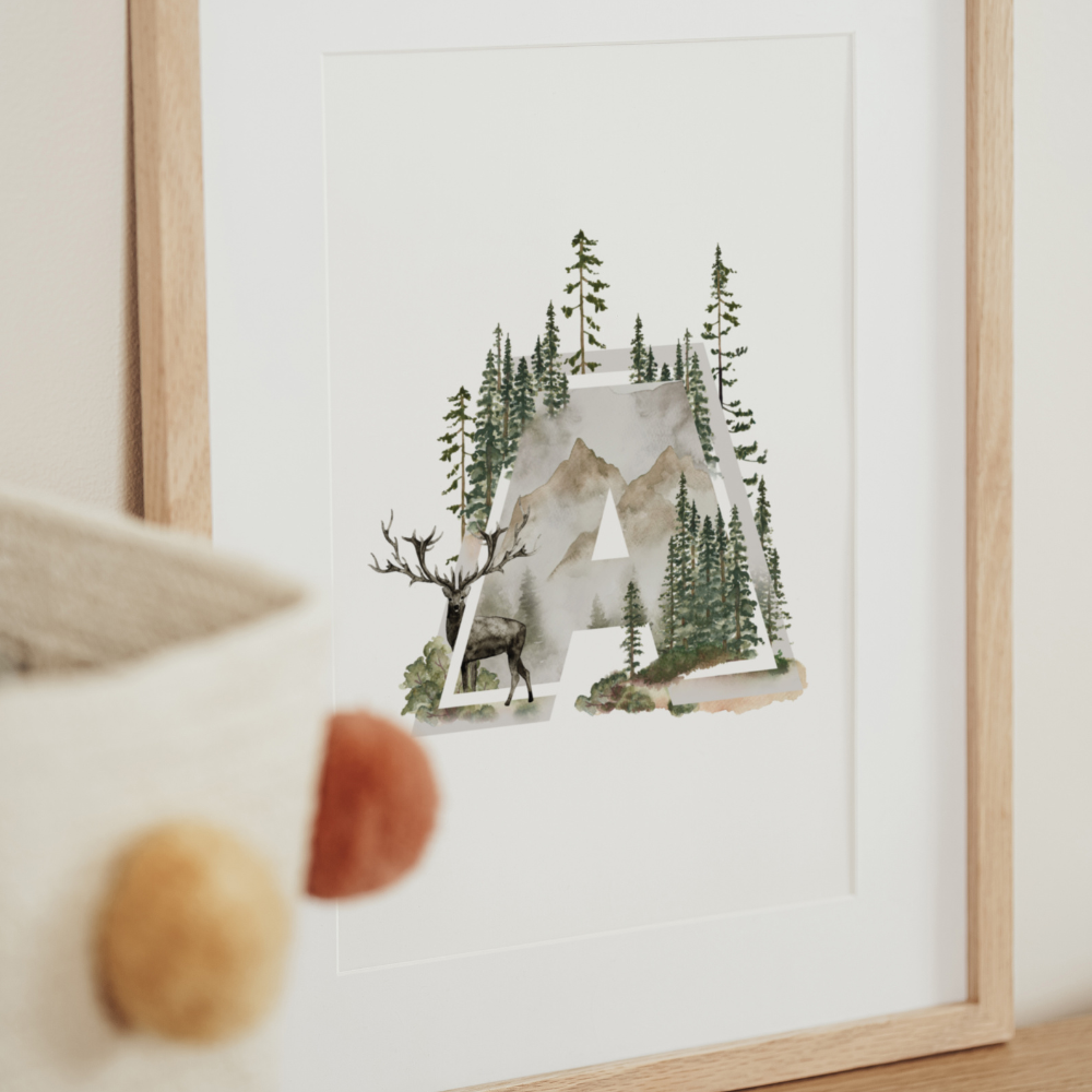 Wilderness A-Z Initial | Art Print