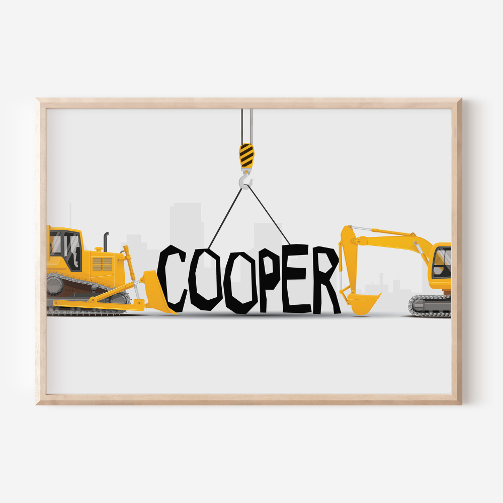 Construction Personalised Name Print