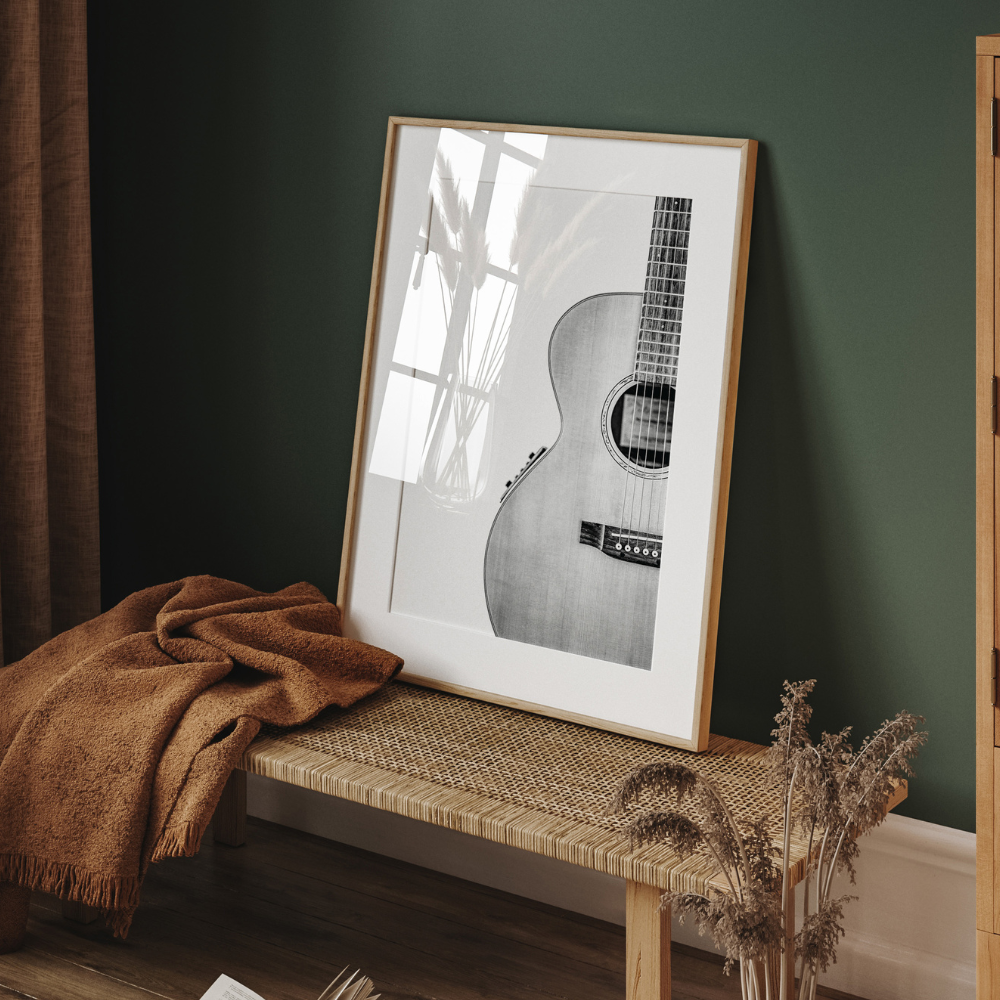Guitar - Black & White | Photography Art Print