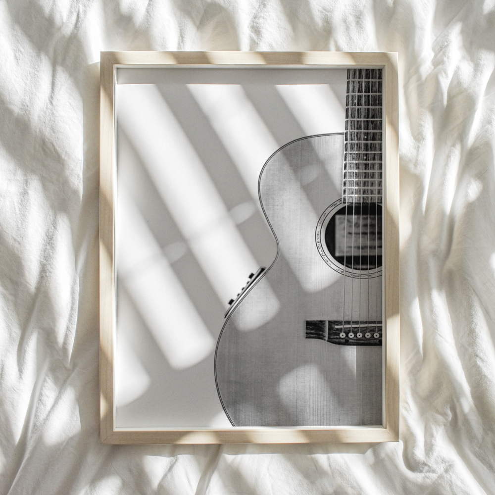 Guitar - Black & White | Photography Art Print