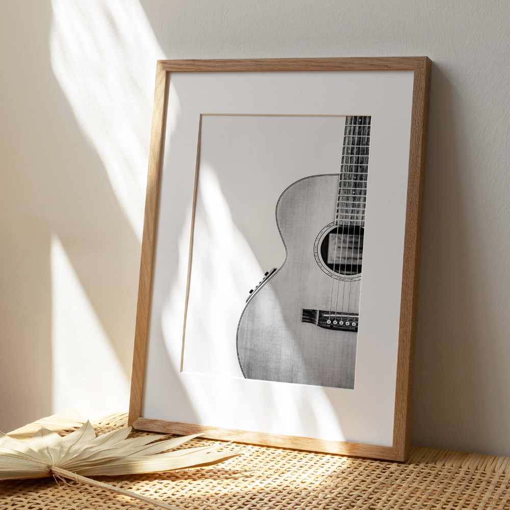 Guitar - Black & White | Photography Art Print