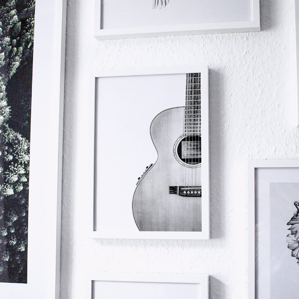 Guitar - Black & White | Photography Art Print