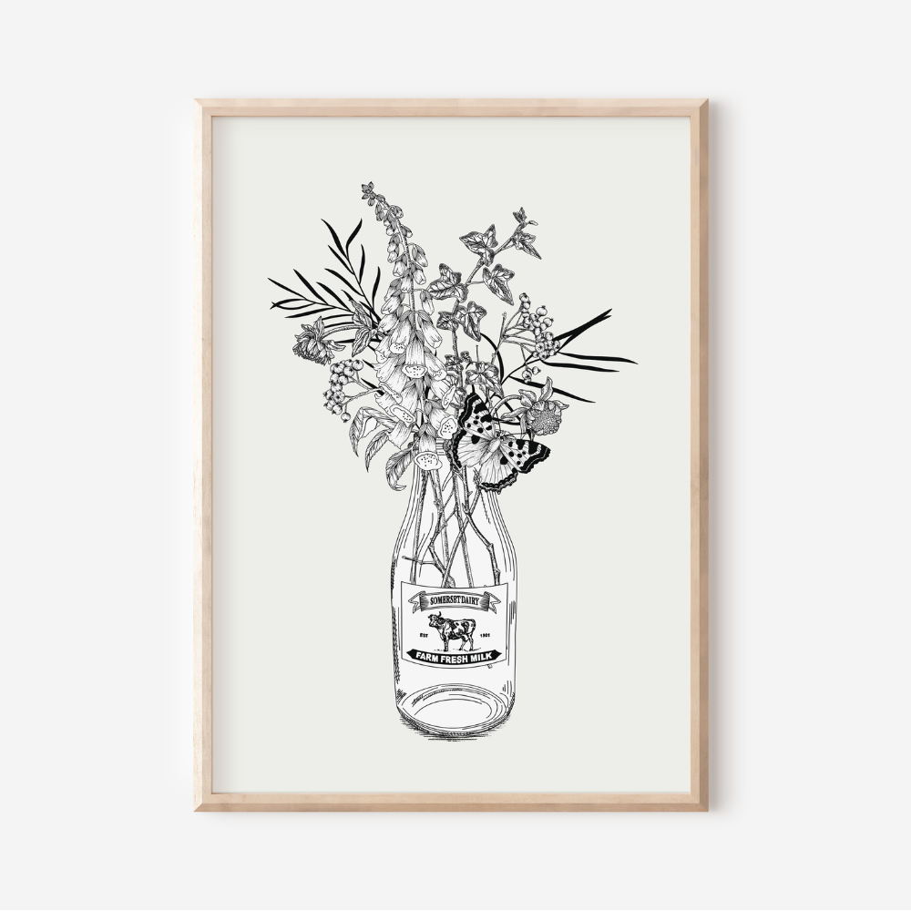 Milk Bottle Bouquet | Art Print
