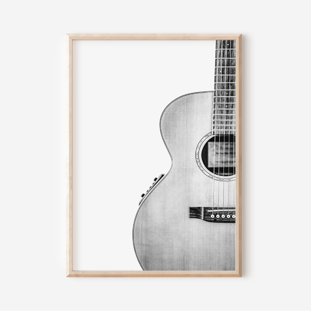 Guitar - Black & White | Photography Art Print